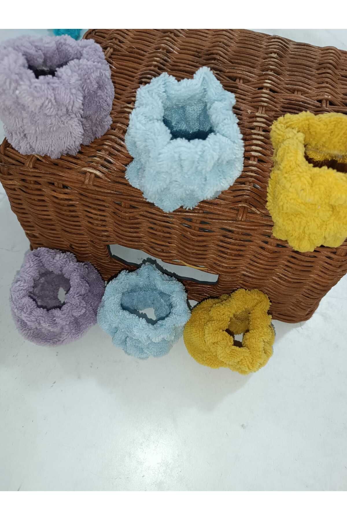 SerenityHaven 6 Adet Su Emici Havlu Bilek Yuz Yıkama Kol Bandı Sporcu Spa Bileklik KREM PEMBE YEŞİL