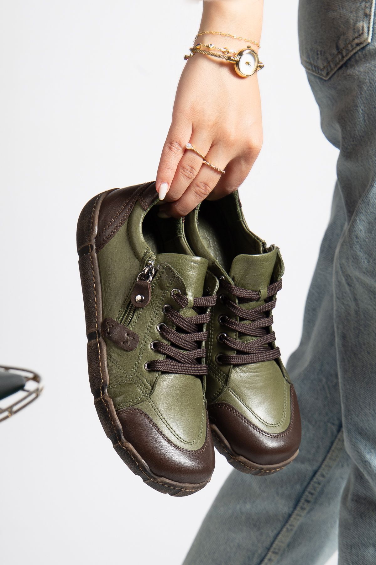 CANİLH Hakiki Deri Yumuşak Tabanlı Günlük Sneaker