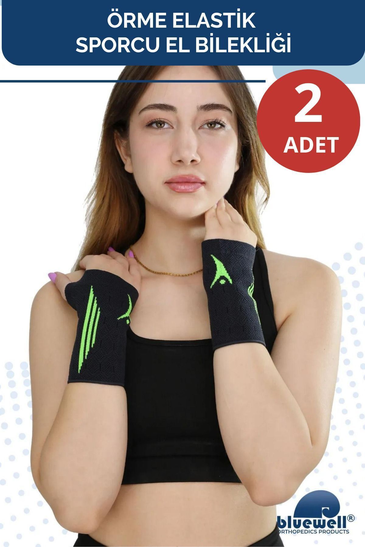 SerenityHaven Elastik Örme Sporcu El Bilekliği Bilek Koruyucu Koşu Yoga Fitness Spor Çift Taraflı Bileklik 2 ADET