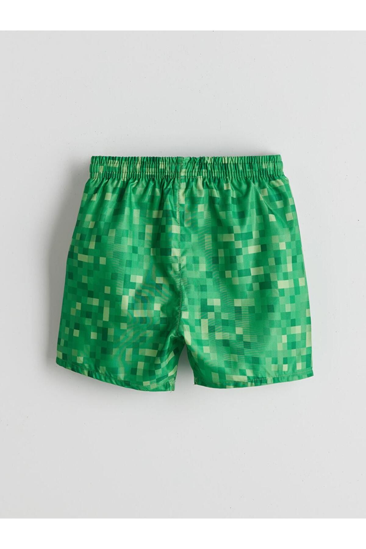 LC Waikiki-Printed Boys' Swimming Shorts with Elastic Waist 2