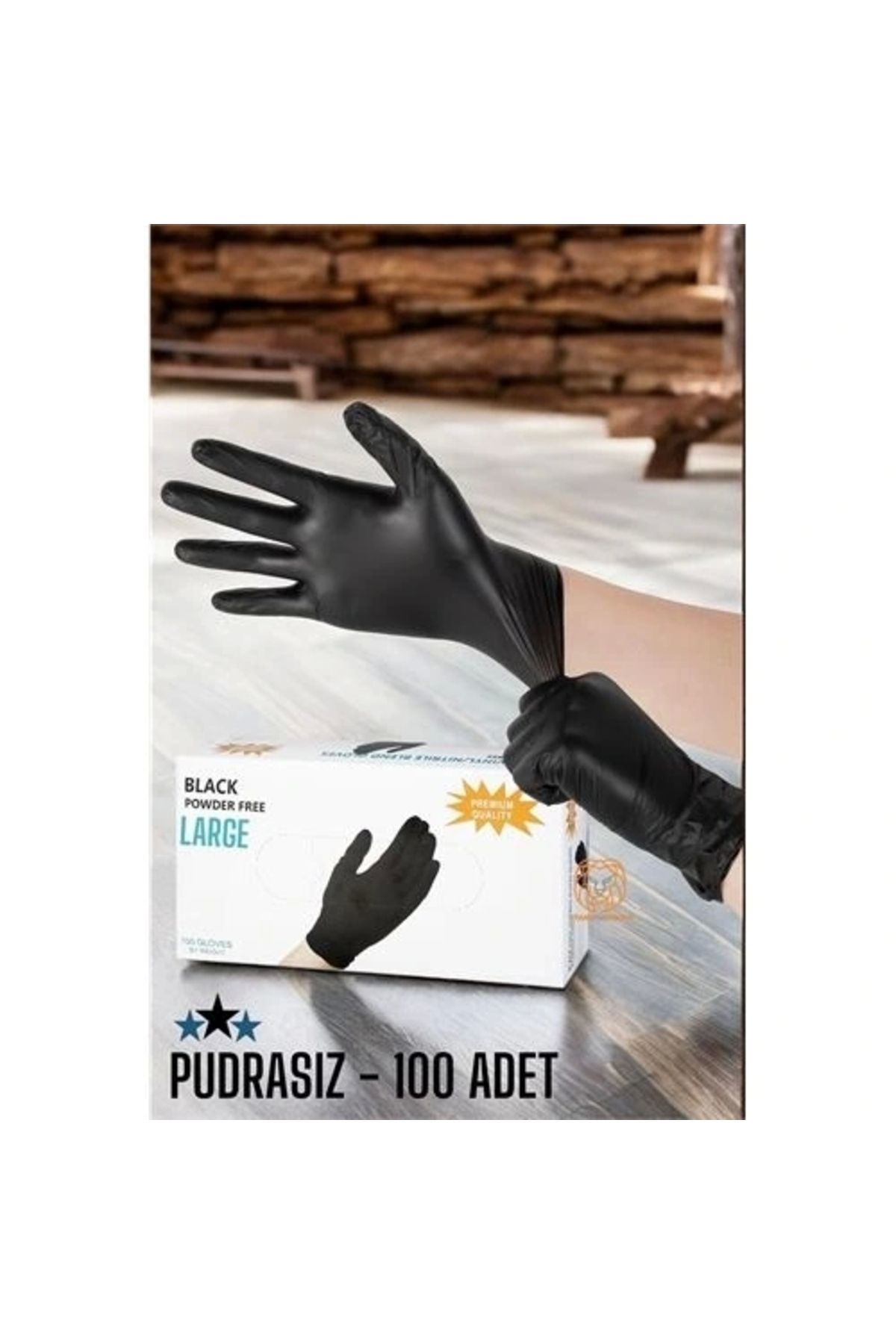 STOREMAX Kuaför Eldiven Güzellik Salonu Berber Dövme Eldiveni LARGE SİYAH 100 ADET