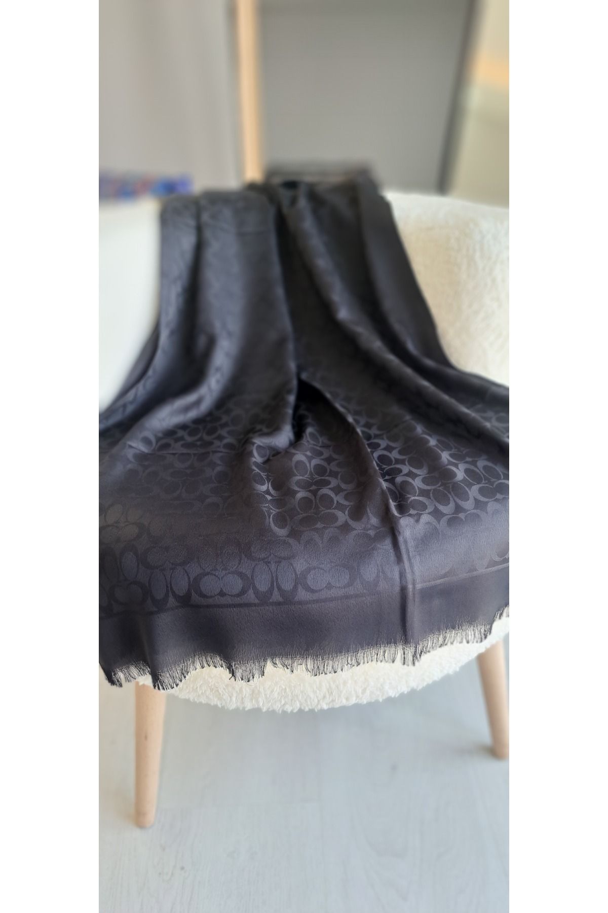 COLLECTİON Siyah ipek şal