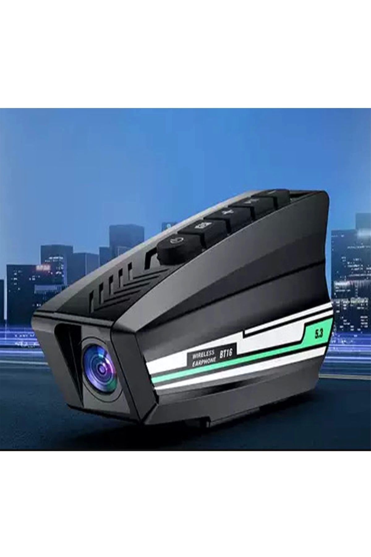 YNT İthalat Bt16 Motosiklet Kask Bluetooth Kulaklık 2000 Mah Batarya 1080p Hd Kamera Intercom Kulaklık Su Geçirm