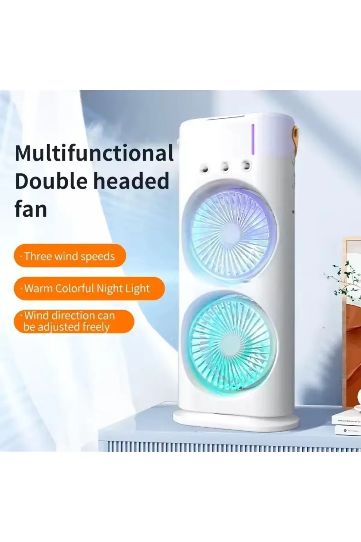 lasttech Üç Kademeli Püskürtmeli Askılı Sprey Fan Vantilatör Çift Fan Teknolojisi Taşınabilir fan