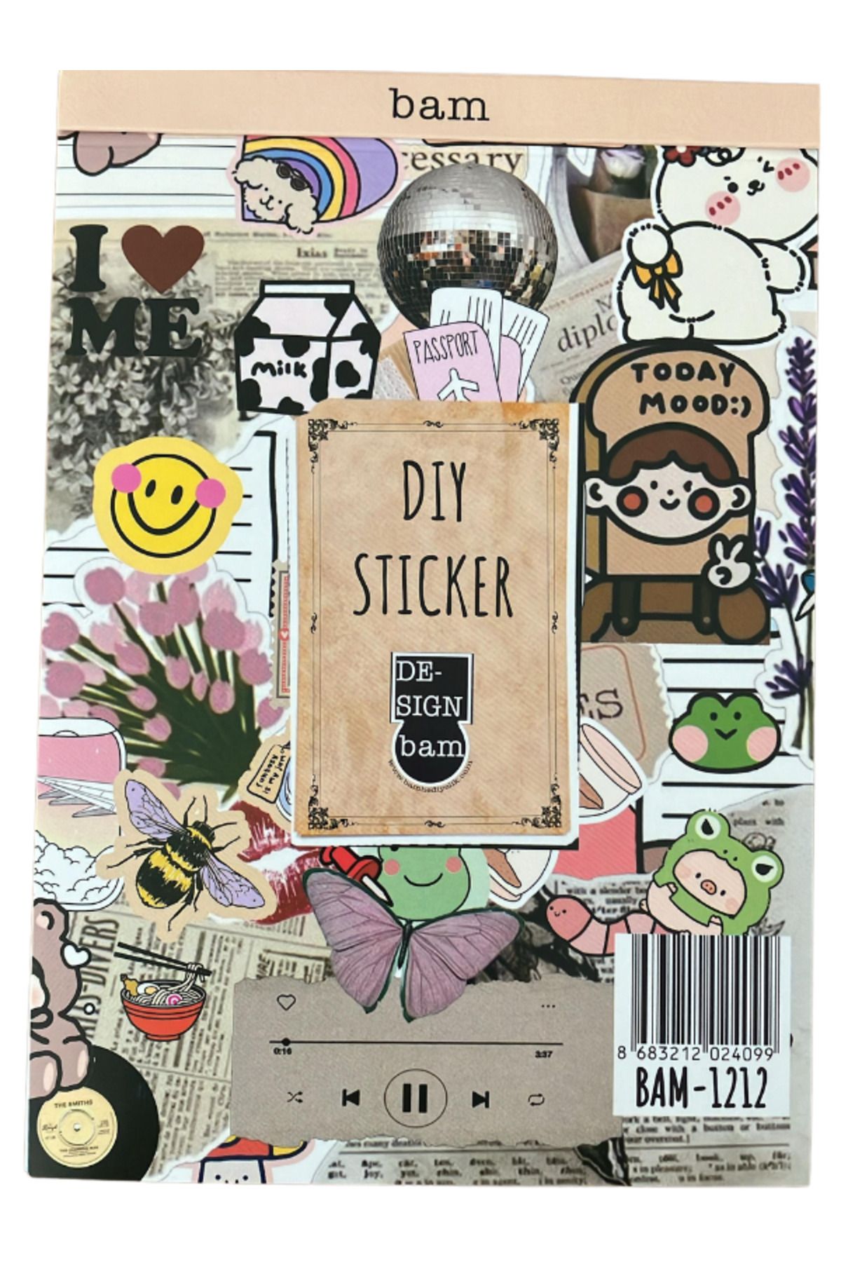 BalonKasaba My DIY Sticker Book 24 * 17 cm 16 Sayfa Özel Tasarım Rengarenk Sticker Kitabı
