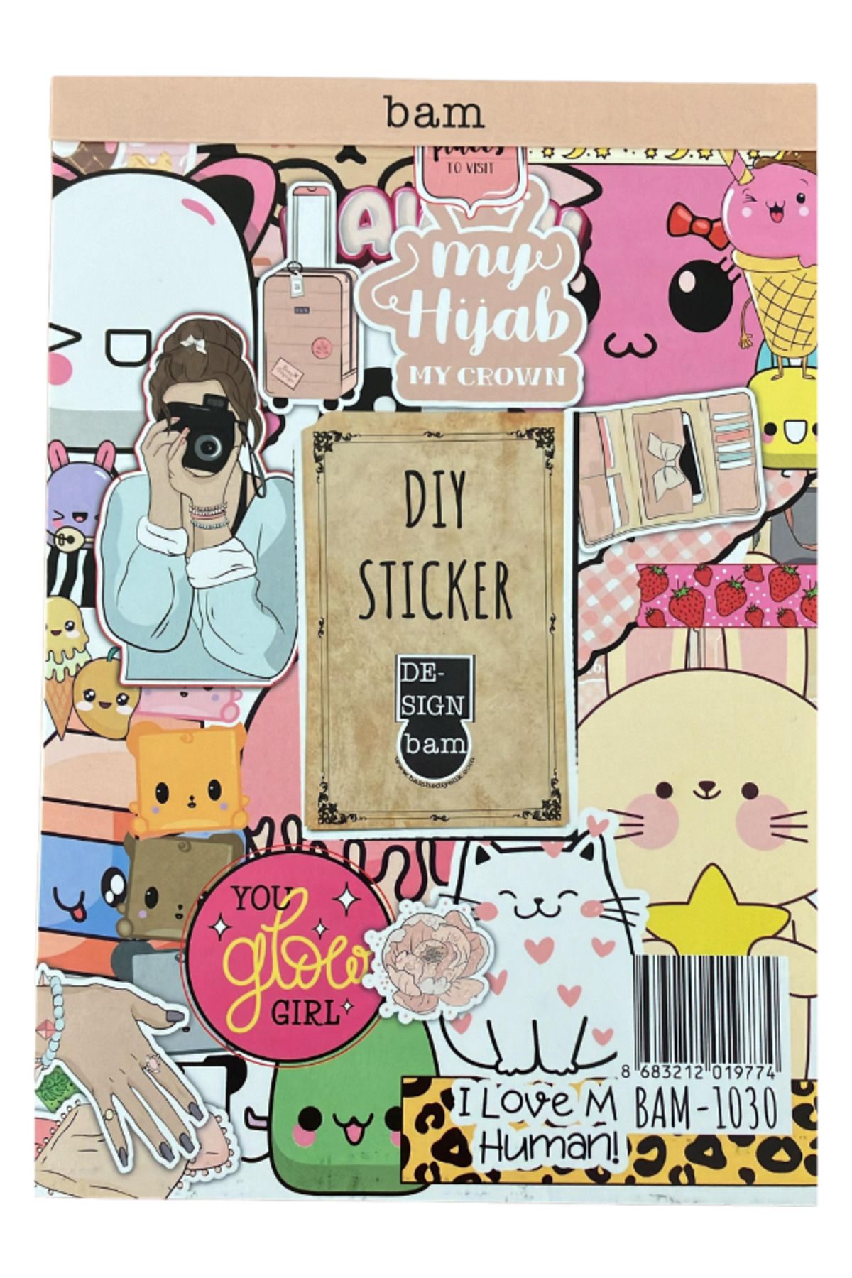BalonKasaba My Dıy Sticker Book 24 * 17 Cm 16 Sayfa Özel Tasarım Rengarenk Sticker Kitabı