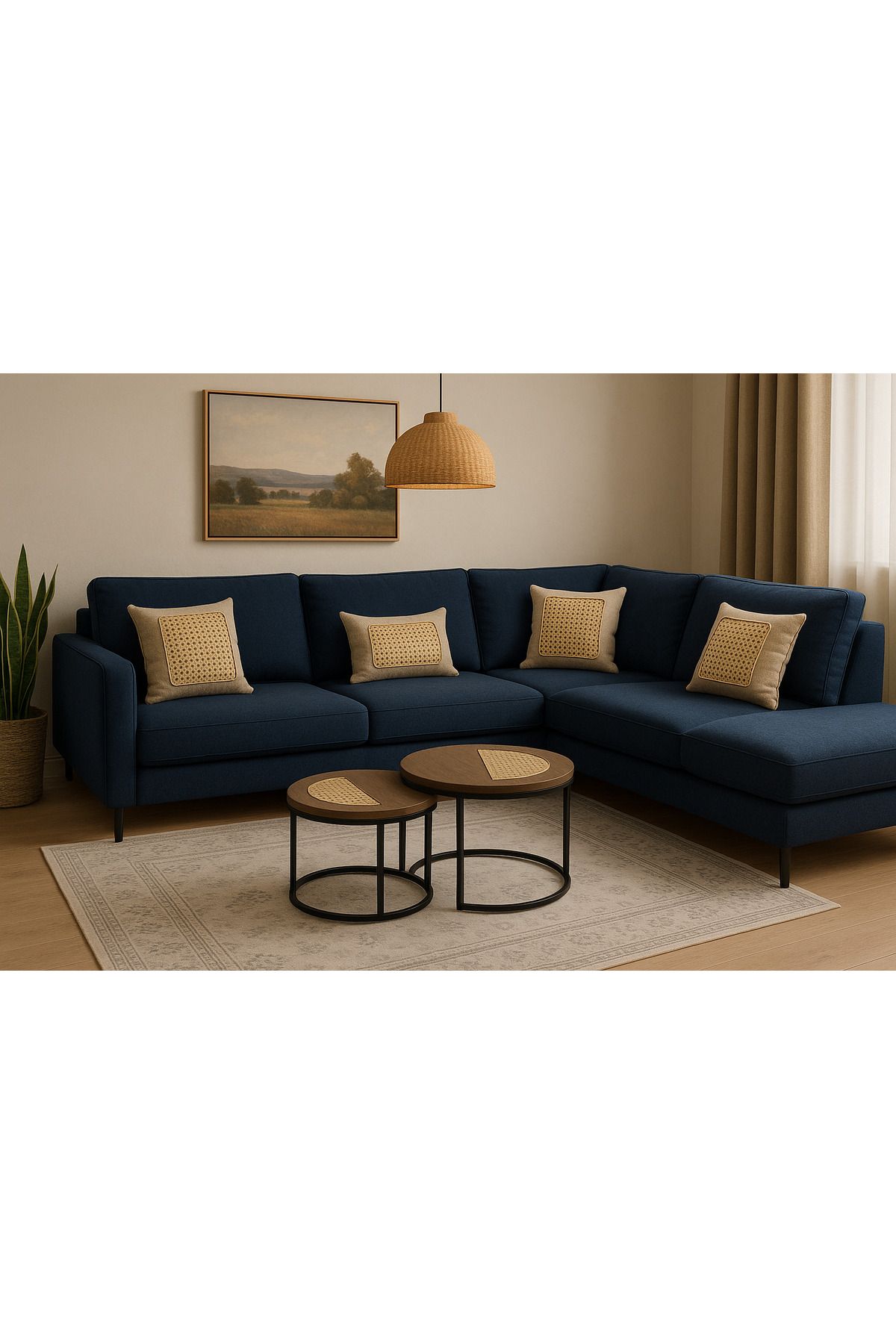 Un-A set of coffee tables with an elegant design and perforated wood that adds a luxurious touch to your living room. 4