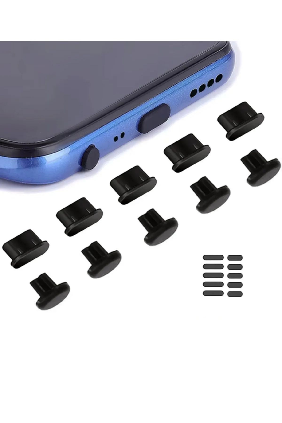 gökkuşağı store Akıllı Cihazlar İle Uyumlu Kir Toz Önleyici SET 5 adet typc tıpa 5 adet 3,5mm tıpa 10 adet tozluk