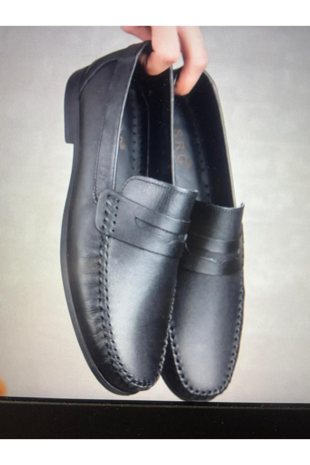 ALDİ BRUNOSSİ HAKİKİ DERİ KLASİK YUMUŞAK SİYAH ERKEK LOAFER AYAKKABI