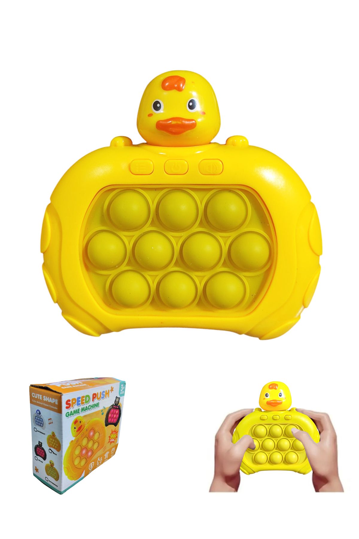 GAAK Popit Makinesi Işıklı Oyun Fast Push Pilli Fidget Kabarcık - Küçük Ördek