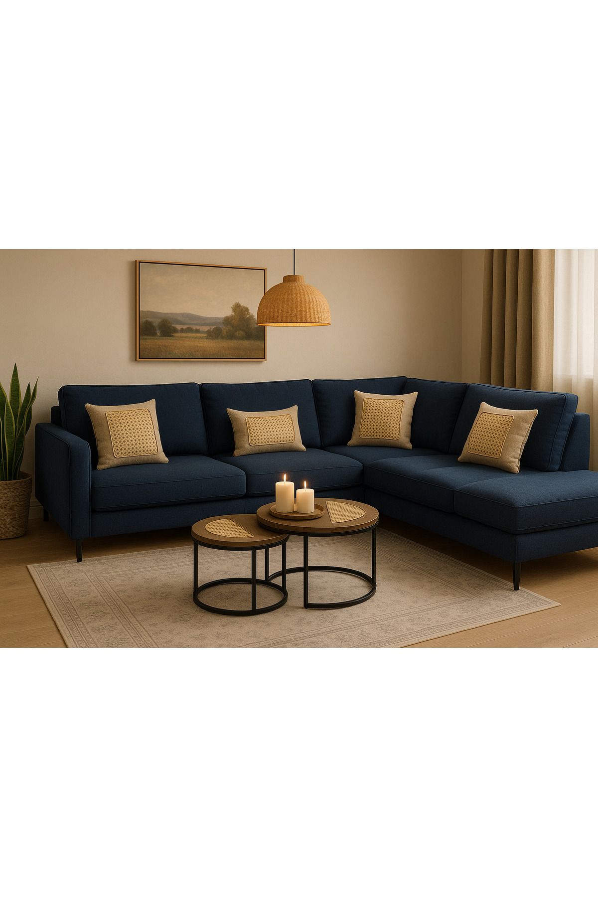 Un-A set of coffee tables with an elegant design and perforated wood that adds a luxurious touch to your living room. 3