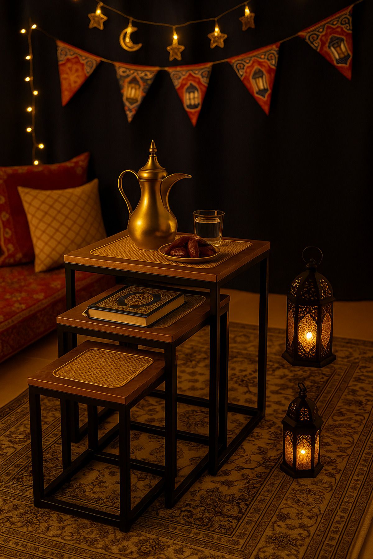 Un-Square side table set with a modern design and a natural touch 6