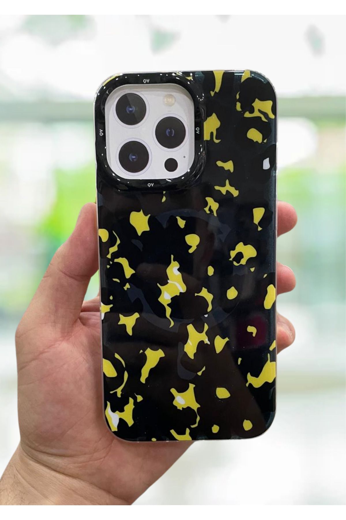 NEXE İPHONE 16 PRO MAX KILIF LEOPAR DESEN RENKLİ MAGSAFE ŞARJ DESTEKLİ LÜX PREMİUM KAPAK