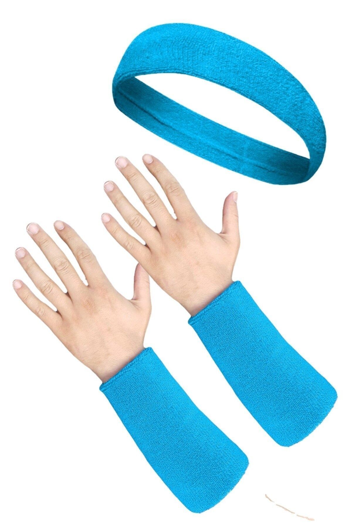 SerenityHaven Sporcu Havlu Bandana Headband Ve 2 Adet Uzun Basketbol Tenis Futbol Için Havlu Bileklik
