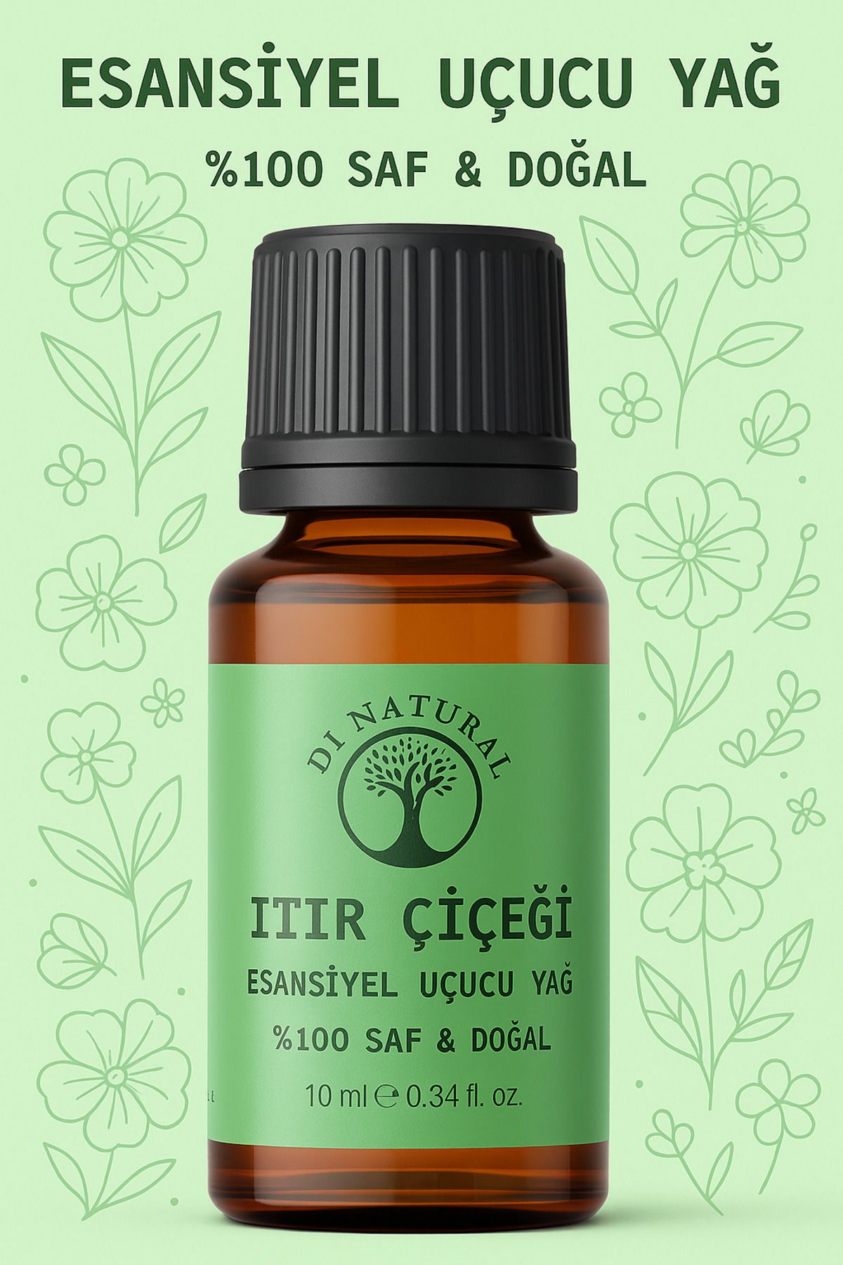 di naturel Itır Çiçeği Uçucu Yağ %100 Saf Doğal Esans Buhurdanlık Difüzör Oda Esansı 10 ml