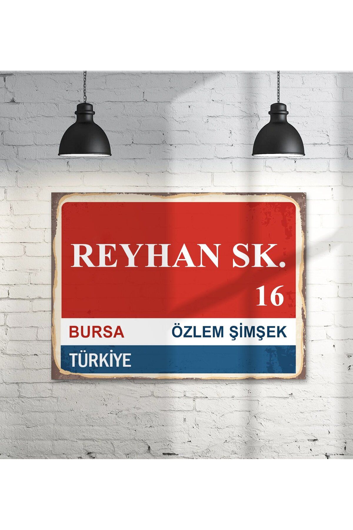 ÇELİKLER HEDİYE Kişiye Özel Sokak İsmi Mdf Tablo