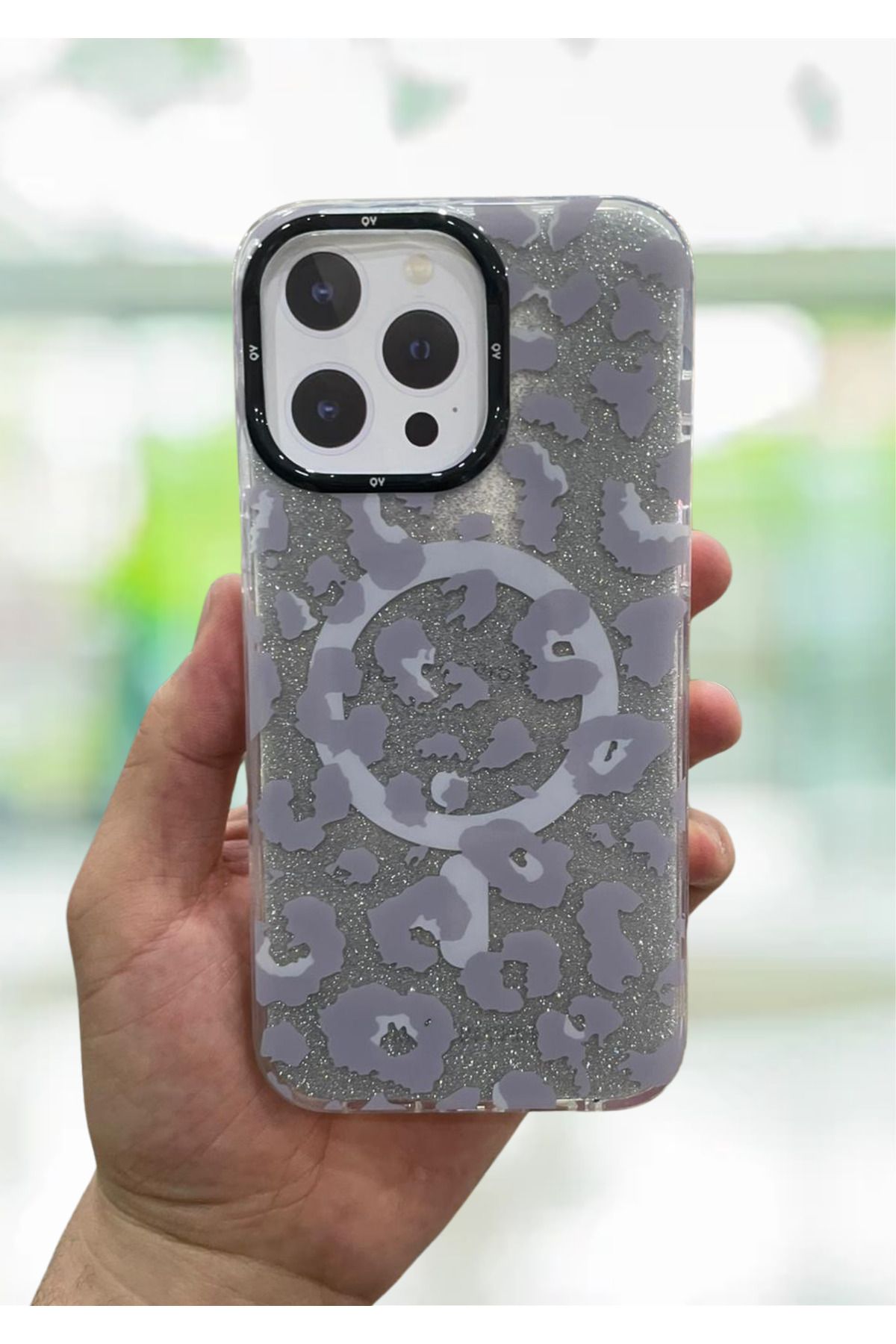 NEXE İPHONE 15 PRO MAX KILIF LEOPAR DESEN RENKLİ MAGSAFE ŞARJ DESTEKLİ LÜX PREMİUM KAPAK