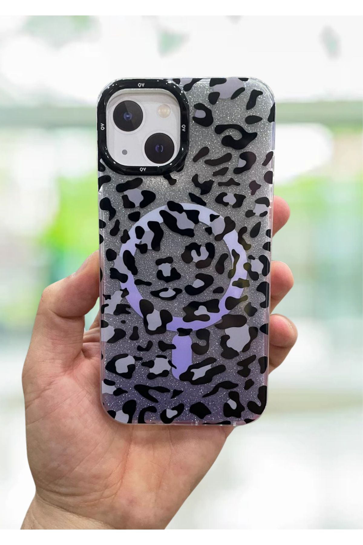 NEXE İPHONE 13 KILIF LEOPAR DESEN RENKLİ MAGSAFE ŞARJ DESTEKLİ LÜX PREMİUM KAPAK