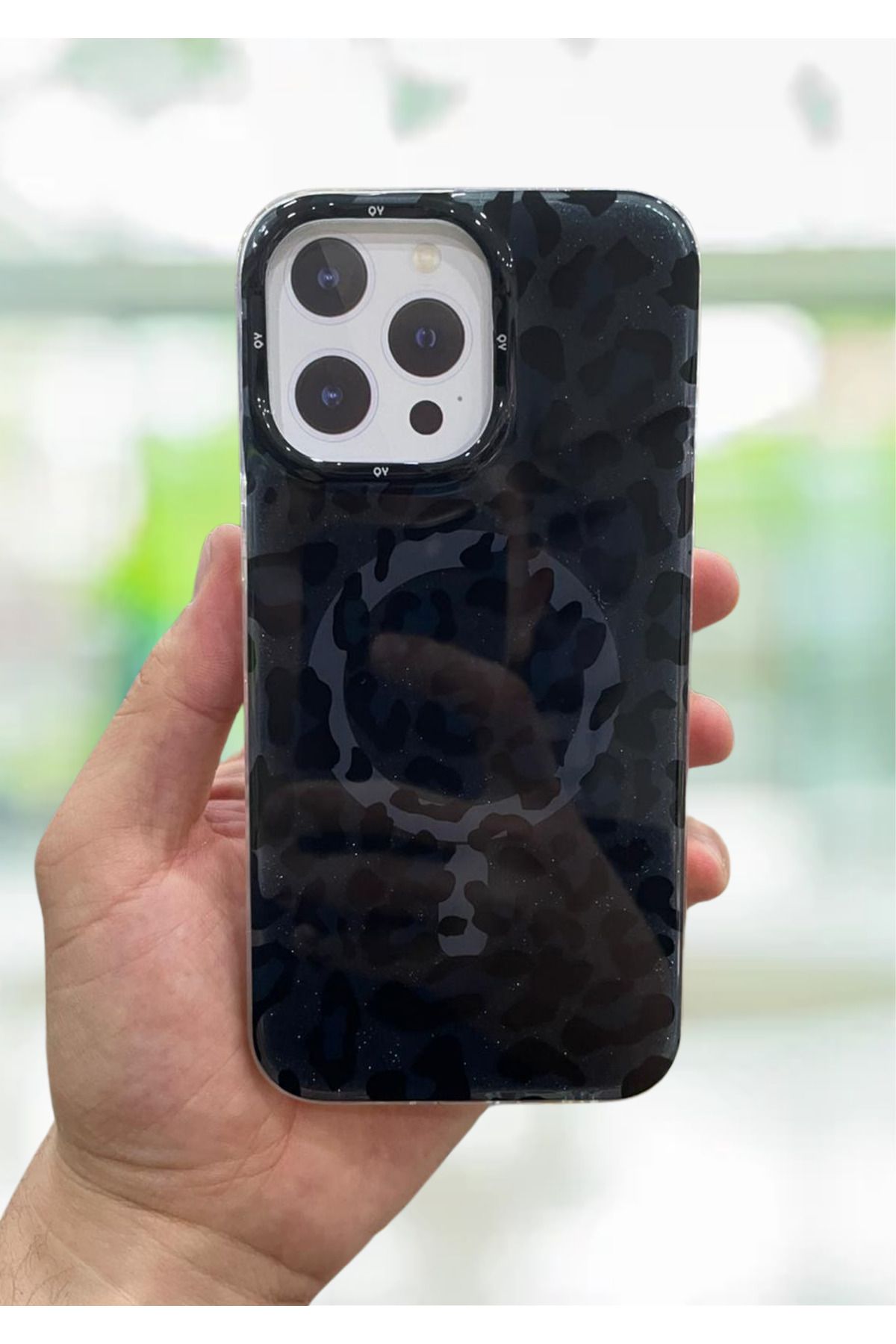 NEXE İPHONE 15 PRO MAX KILIF LEOPAR DESEN RENKLİ MAGSAFE ŞARJ DESTEKLİ LÜX PREMİUM KAPAK