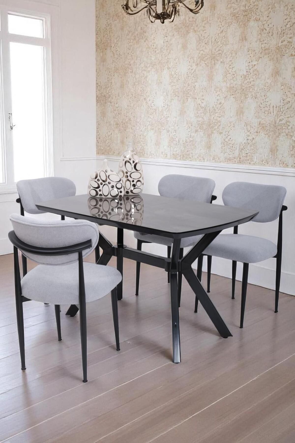Erezogulları Mobilya Venedik Polo MDF Lak Panel Açılır Mutfak Masa Sandalye Takımı 80*130cm