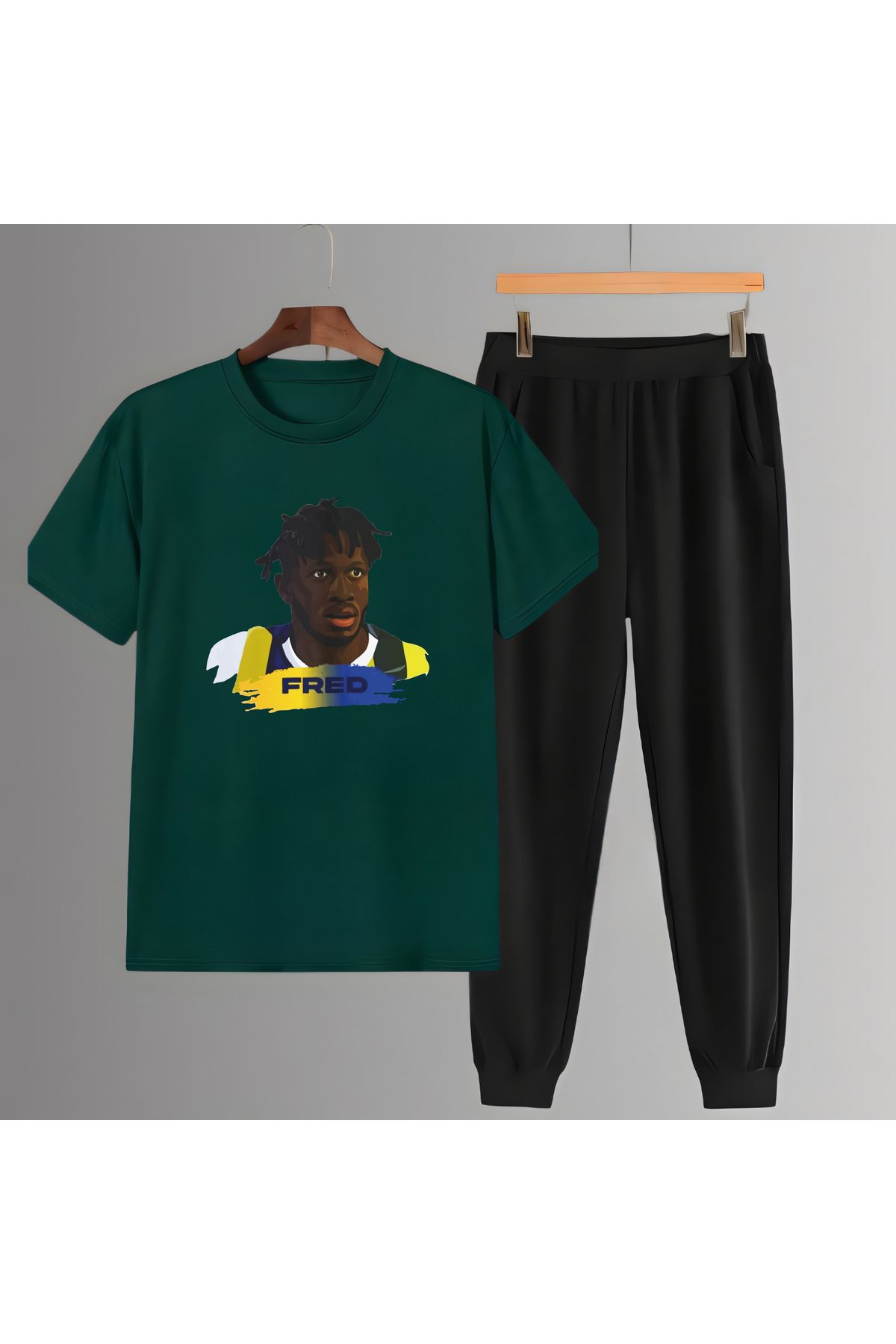 Biy Store Fred fotograf forma baskılı unisex kadın erkek kısa kollu tişört t-shirt eşofman takımı