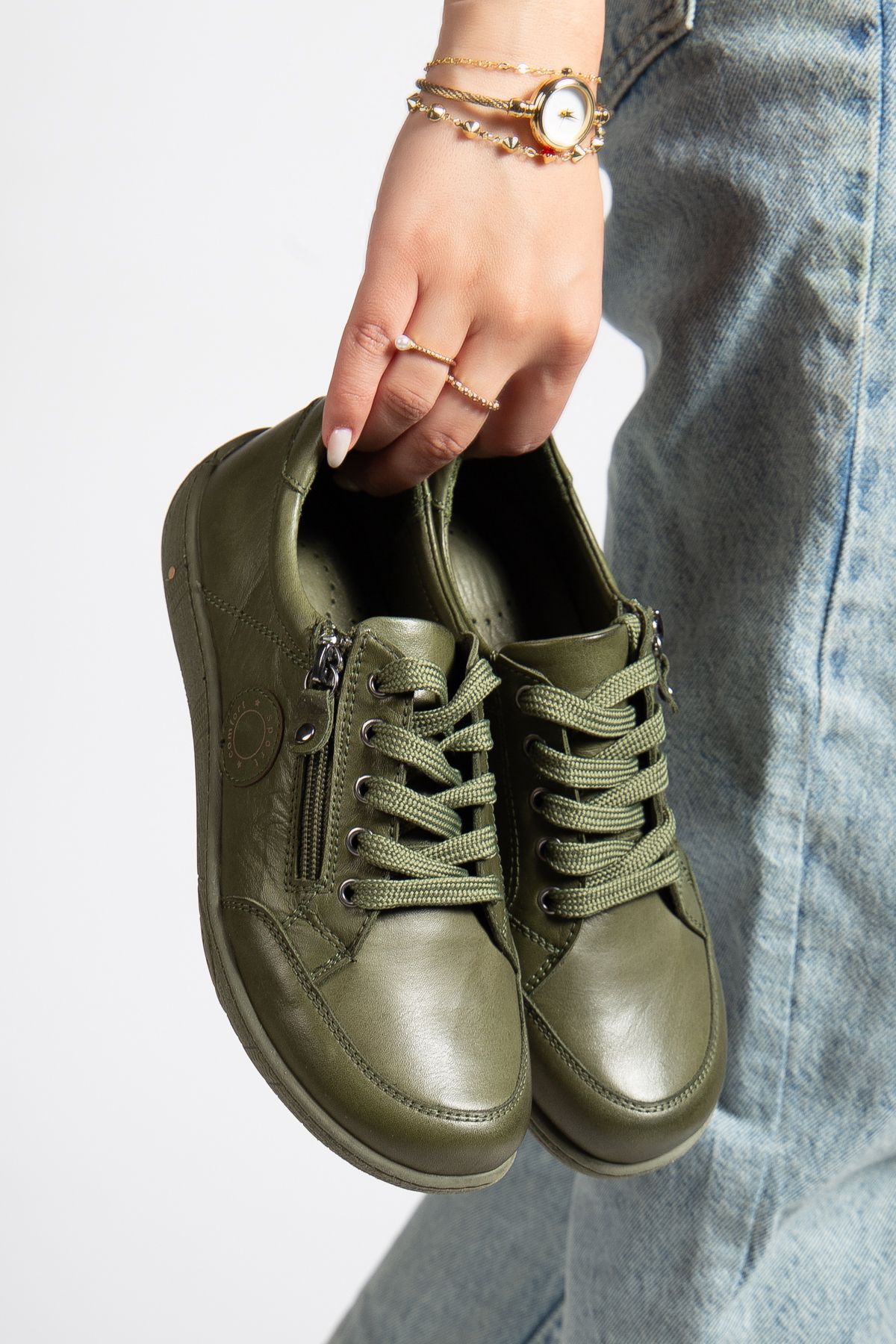 CANİLH Hakiki Deri Yumuşak Tabanlı Günlük Sneaker
