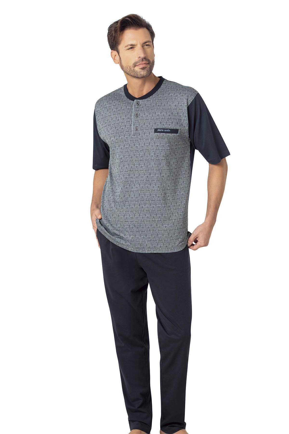 Pierre Cardin %100 Pamuk 3'lü Jakarlı Erkek Pijama Takım, Kutulu Gönderilir