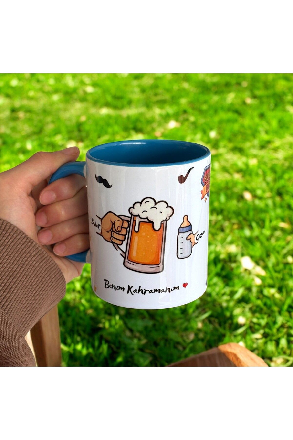 mugshop Babalar Günü Hediyesi-Babaya Hediye Kupa Bardak-İsim Yazılabilir Kupa