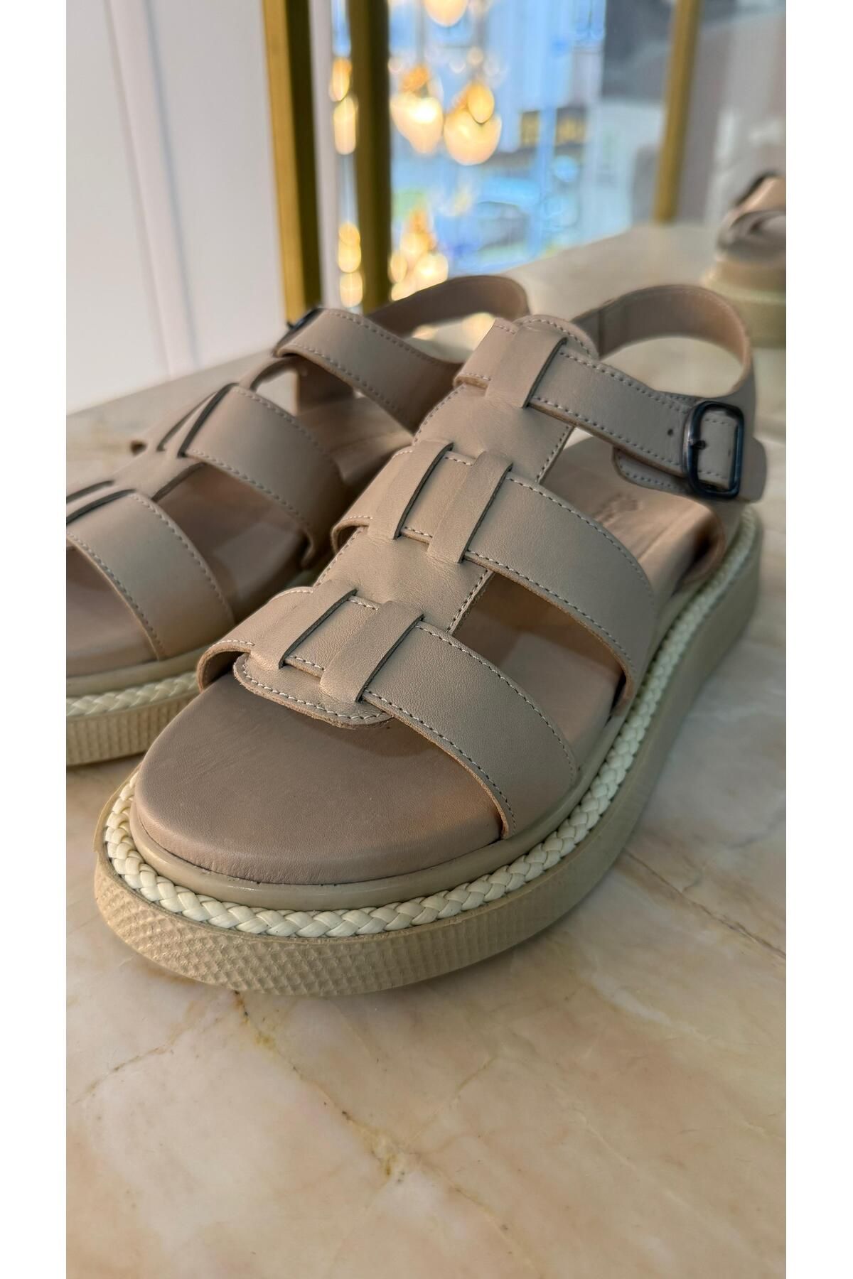 by emine eren emotion shoes Reve Hakiki Deri Sandalet
