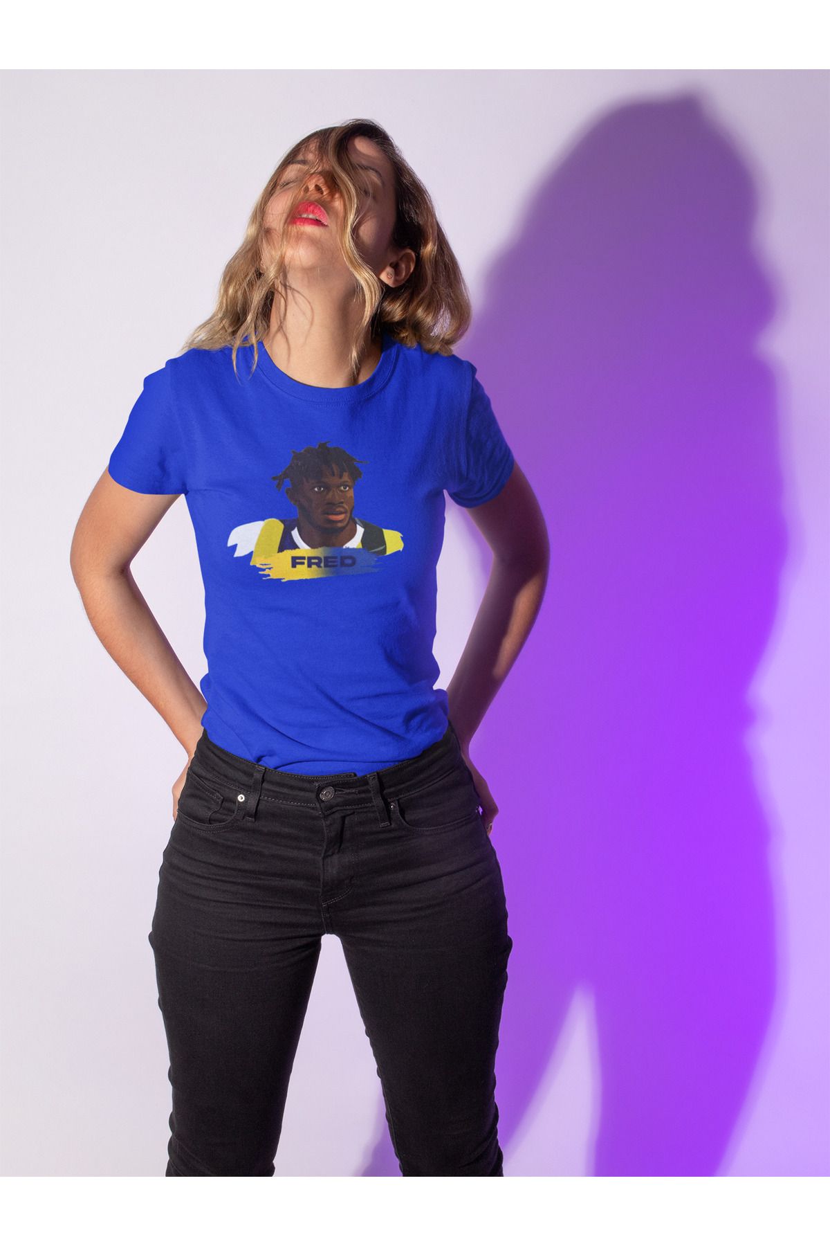 Biy Store Fred fotograf forma baskılı unisex kadın erkek kısa kollu tişört t-shirt