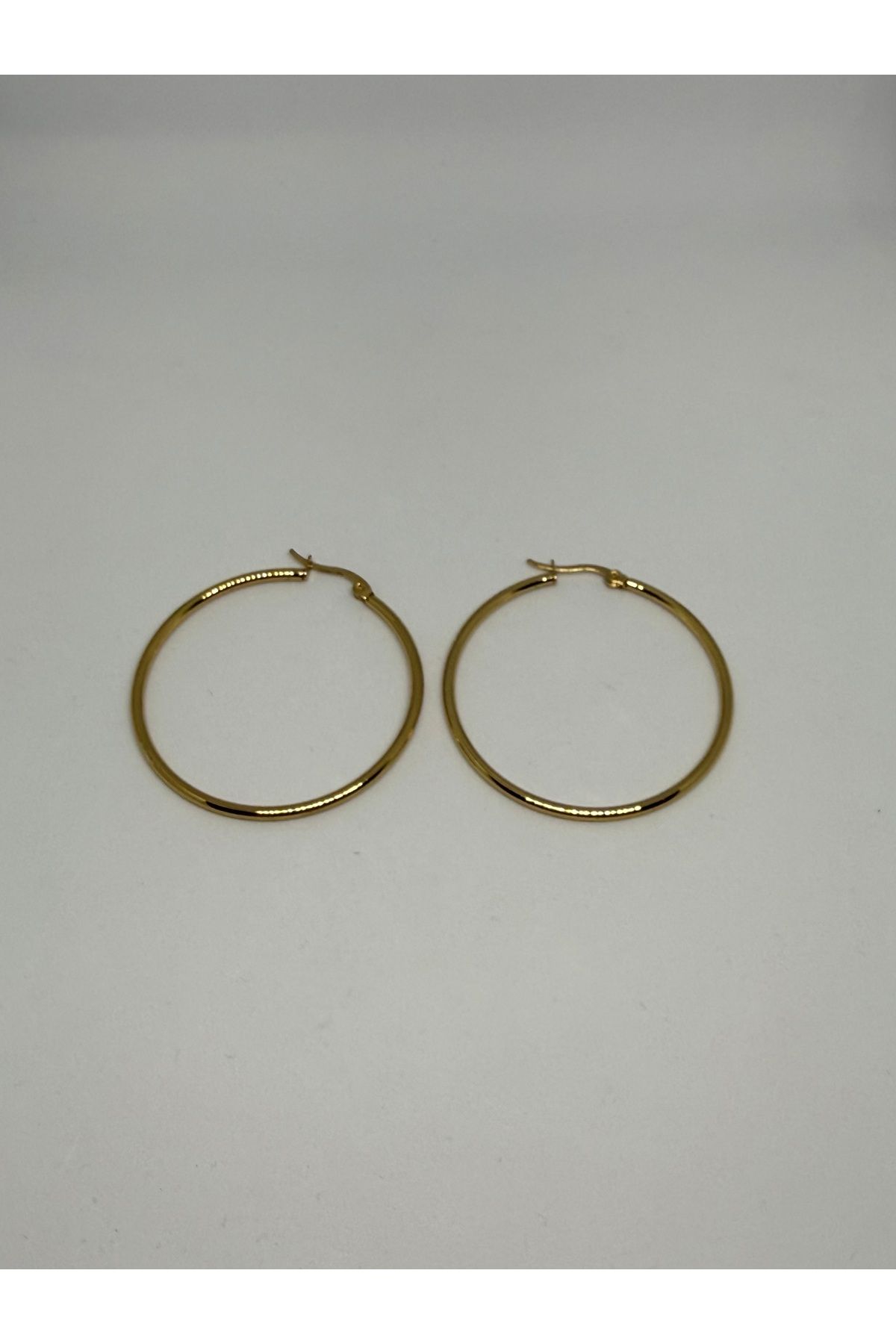 Gulsah's Store Çelik gold büyük boy halka küpe
