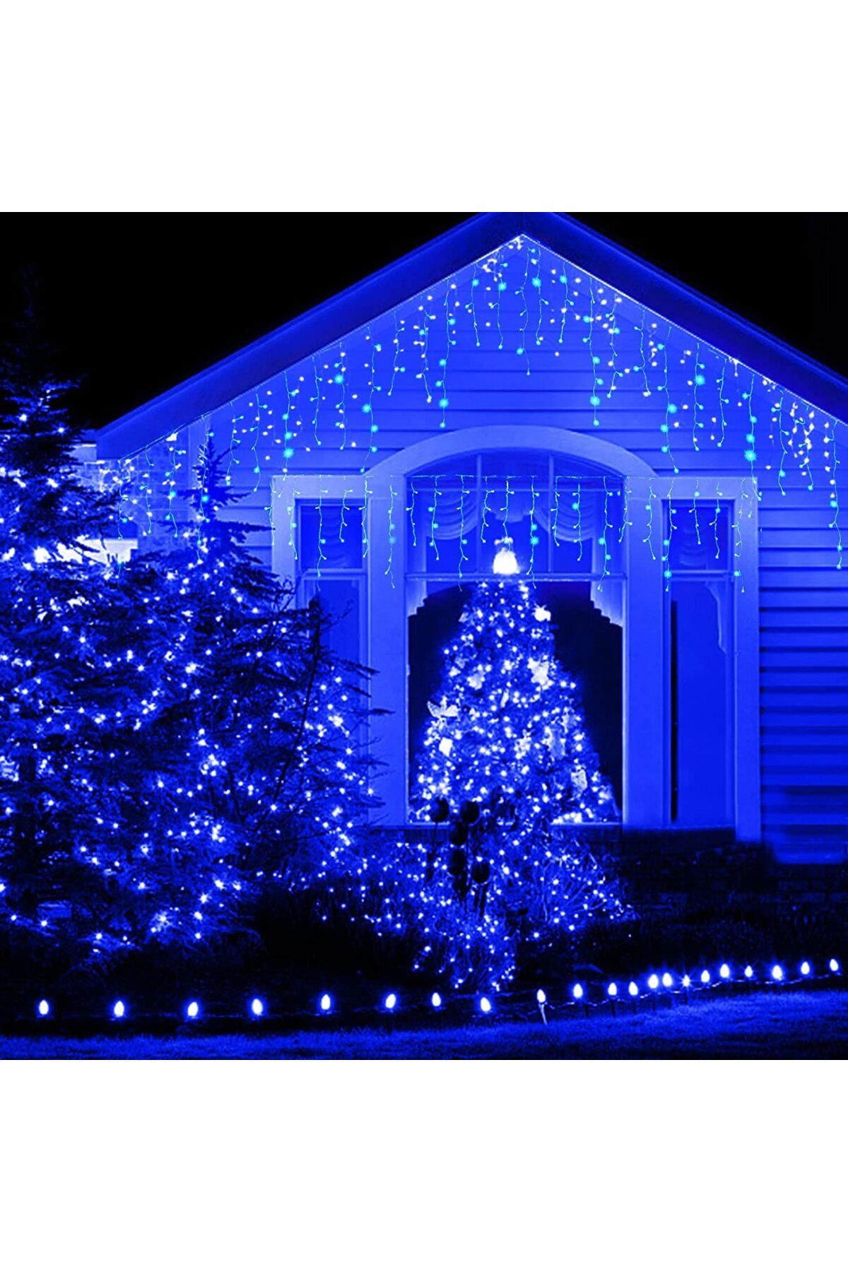 Joyful Box-Instalatie Craciun Solara Joyful Box, 500 Led-uri, 50 metri, Panou solar mare, Telecomanda, 1200mAh 5