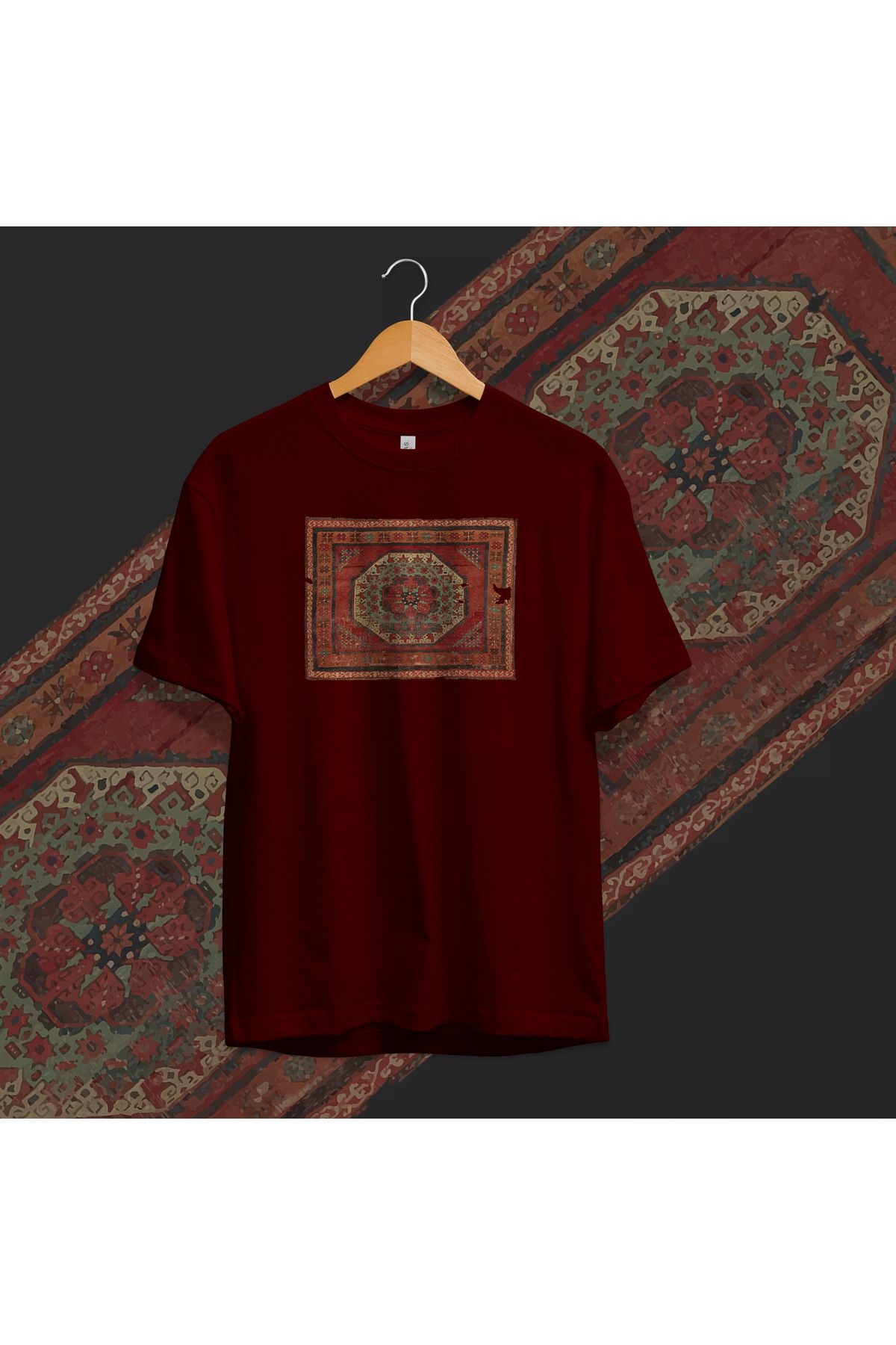 Hystoric Wear Geleneksel Anadolu Halısı Baskılı Basic Tişört