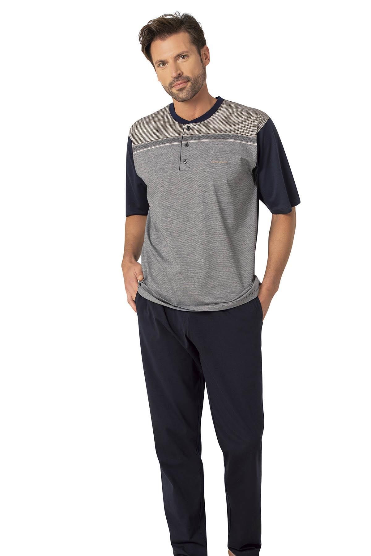 Pierre Cardin %100 Pamuk 3'lü Jakarlı Erkek Pijama Takım, Kutulu Gönderilir