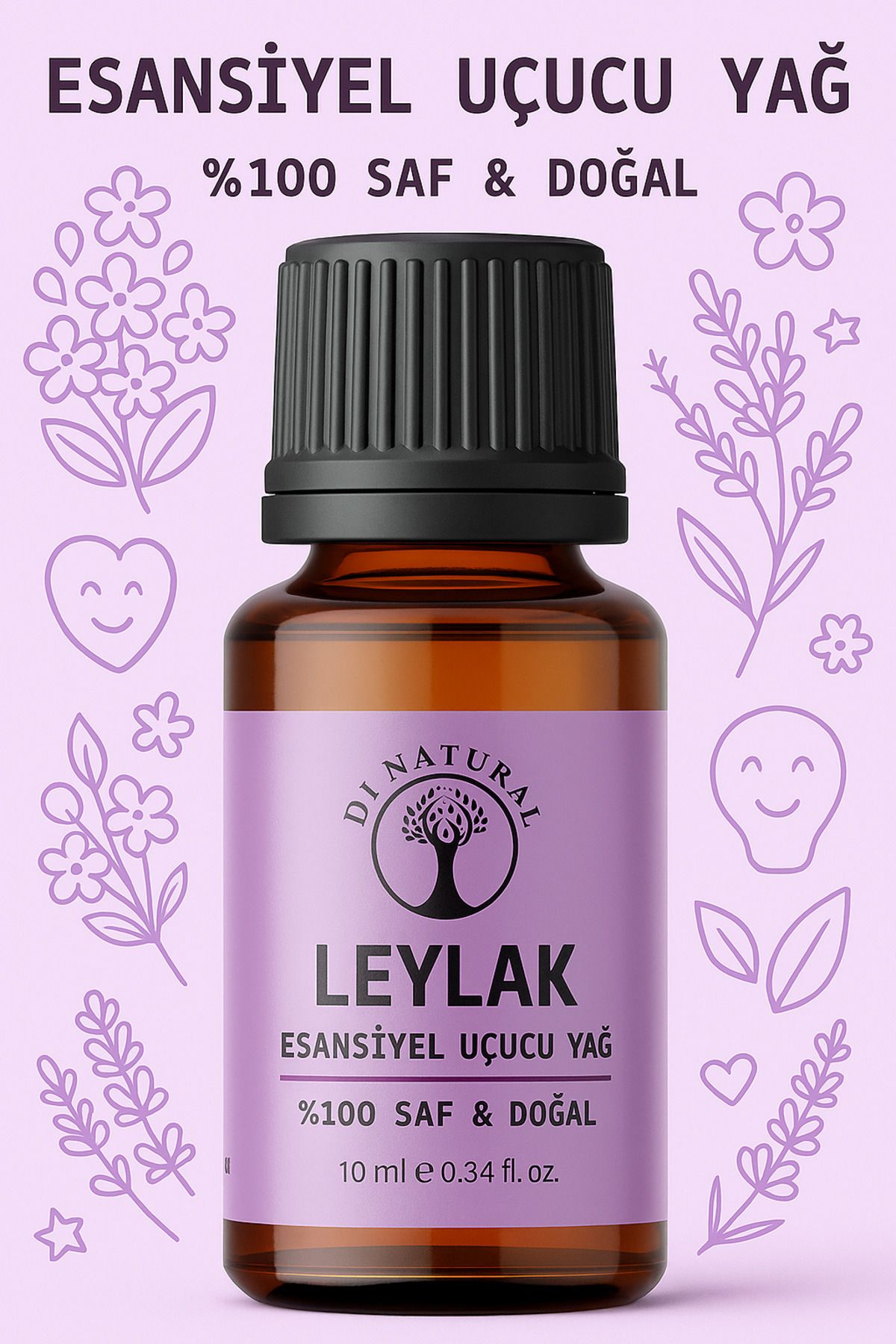di naturel Leylak Uçucu Yağ %100 Saf Doğal Esans Buhurdanlık Difüzör Oda Esansı 10 ml