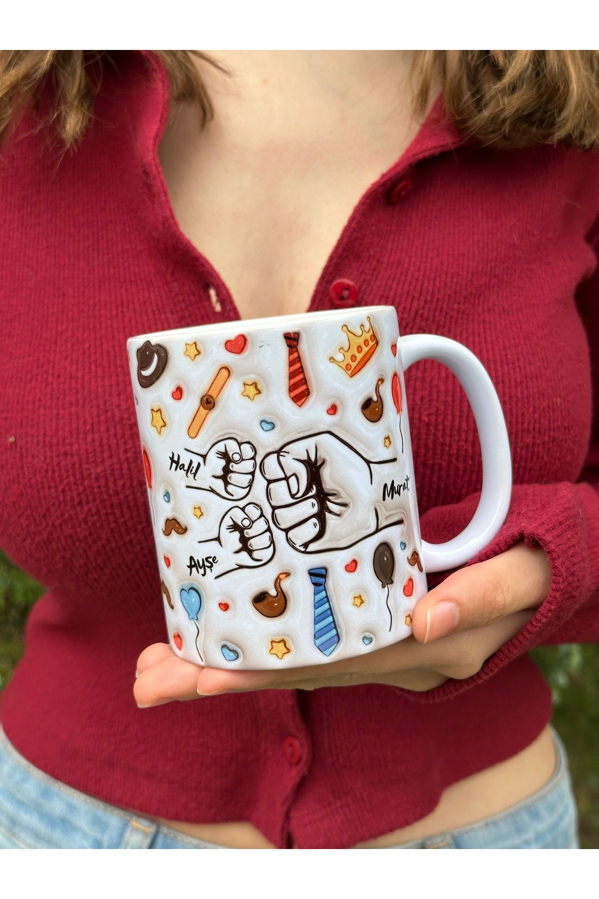 mugshop Babalar Günü kupa-Aile Kupası- İsim Yazılabilir Hediye