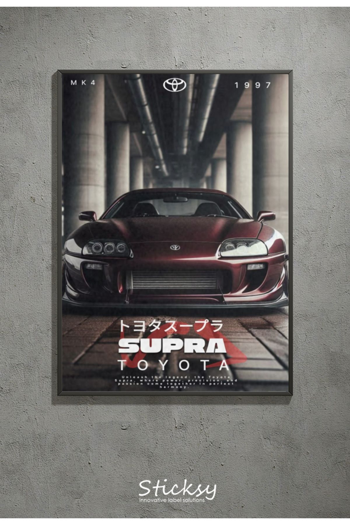 Sticksy Toyota Supra Duvar Posteri , Kalın Kağıt - Araba Posterleri Çerçevesiz