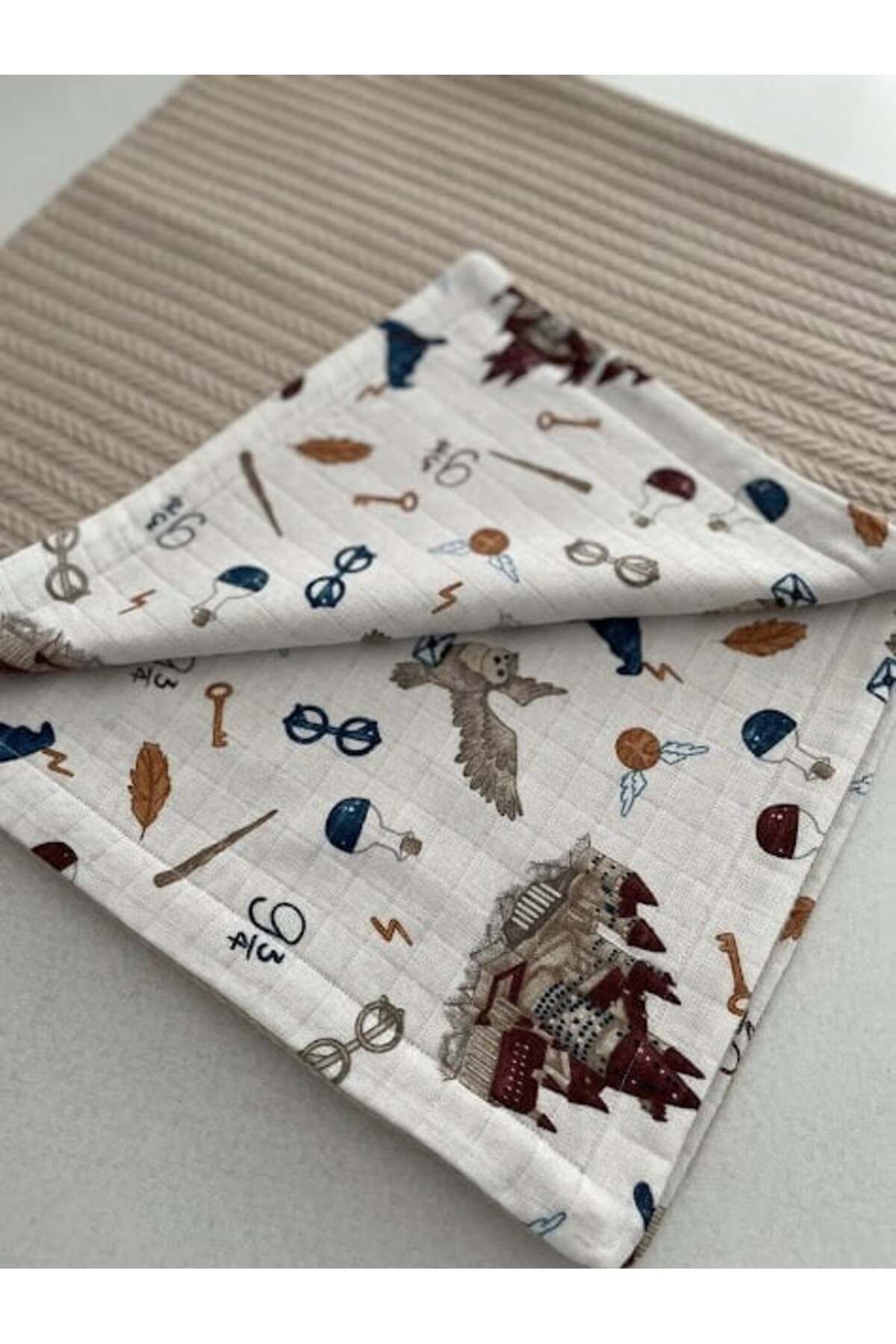Derin Boutique Shop Bej Örgü Harry Poter Müslin Pike