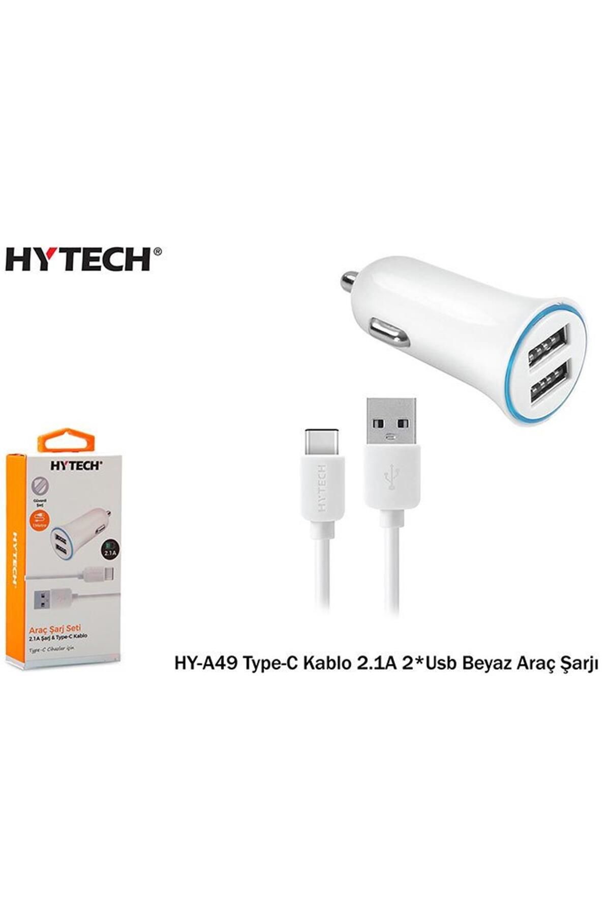 Vobotek Teknoloji HY-A49 Type-C Kablo 2.1A 2-Usb Beyaz Araç