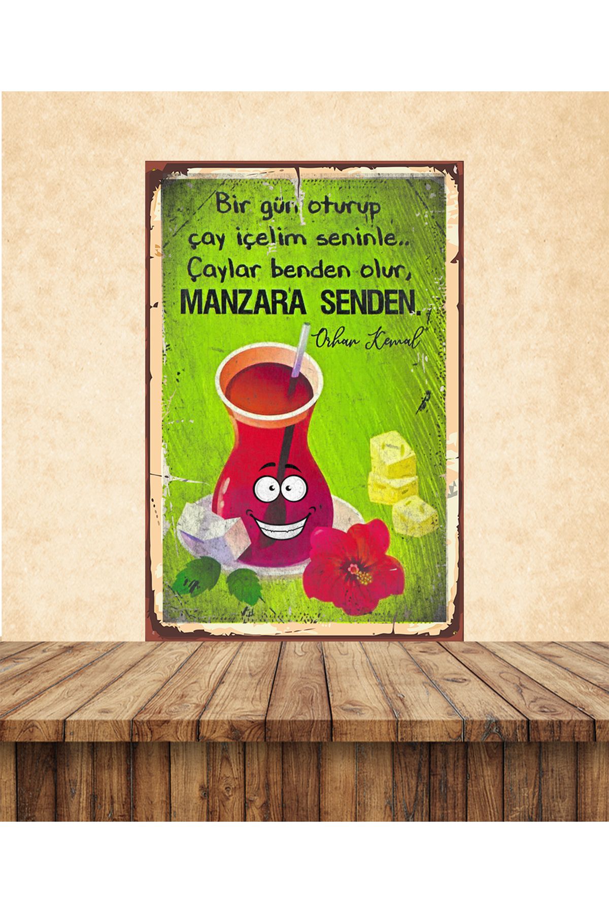 hazalshop Çay Sözler Temalı 1 Adet 20 x 30 CM MDF Duvar Tablosu 01040