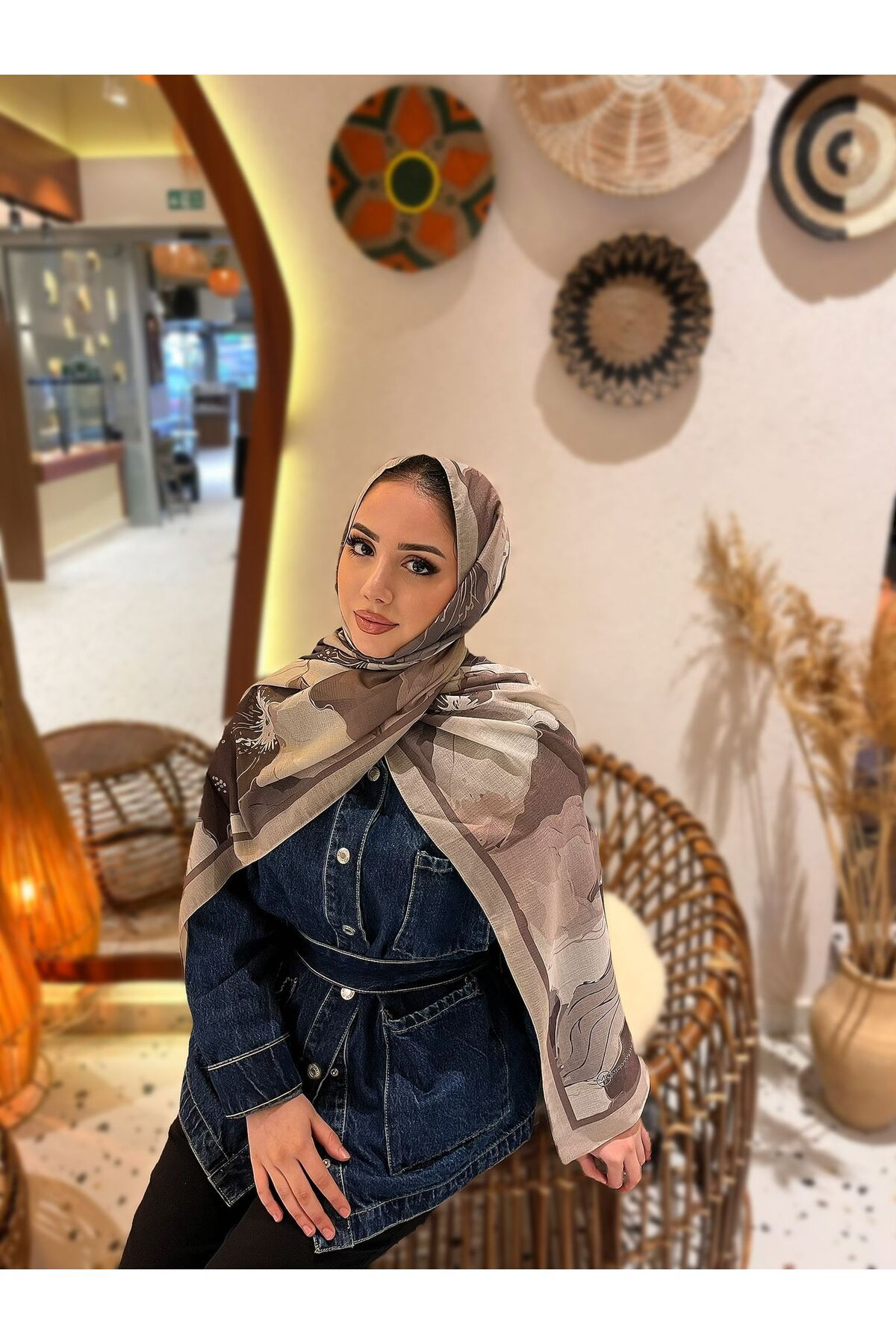 MODA LİNA SERİSİ ALİCE DESEN BAMBU ŞAL
