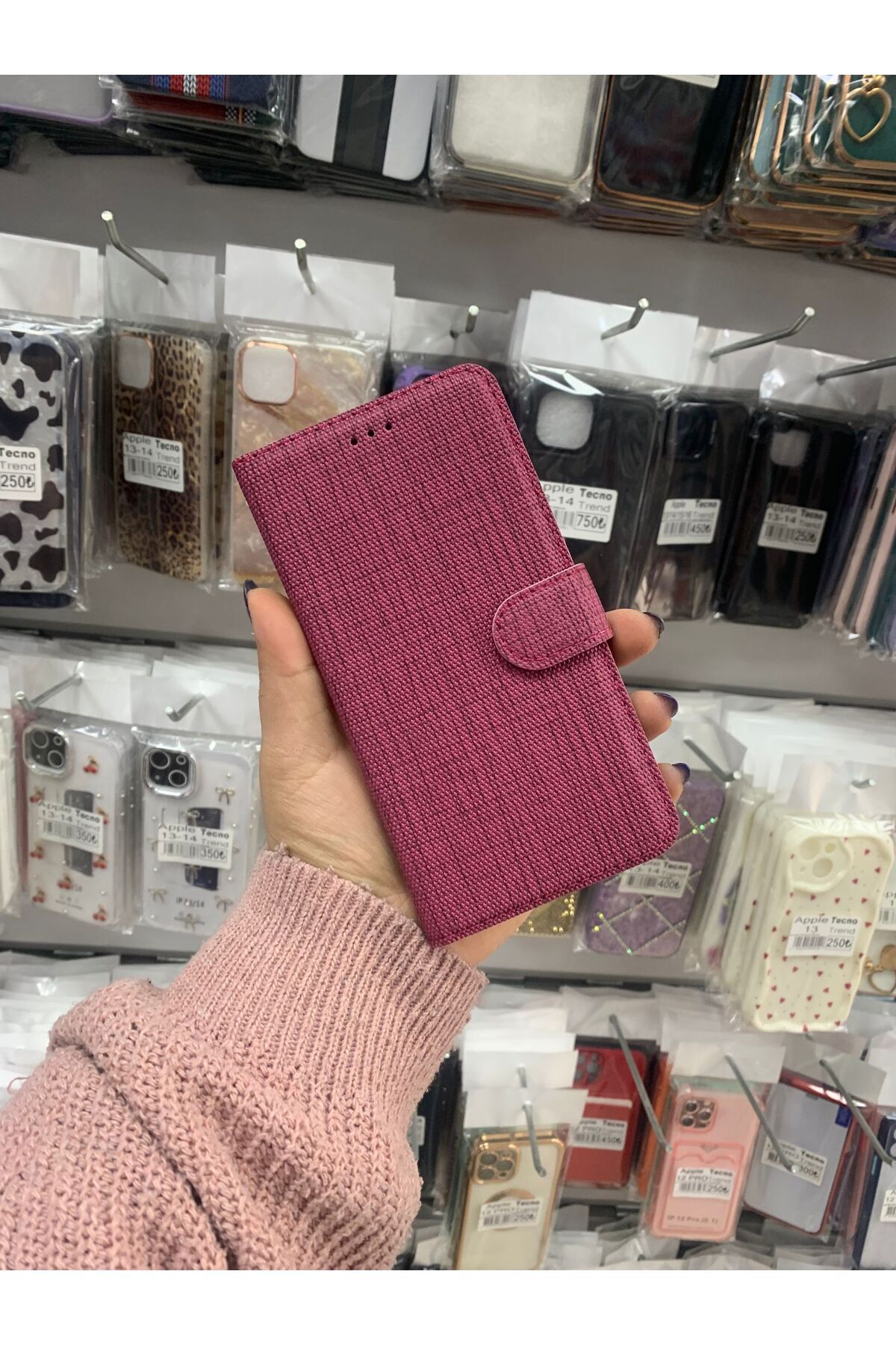 TECNOTREND Xiaomi Redmi Note 8 Kılıf çizgili çüzcanlı Kapaklı Kılıf