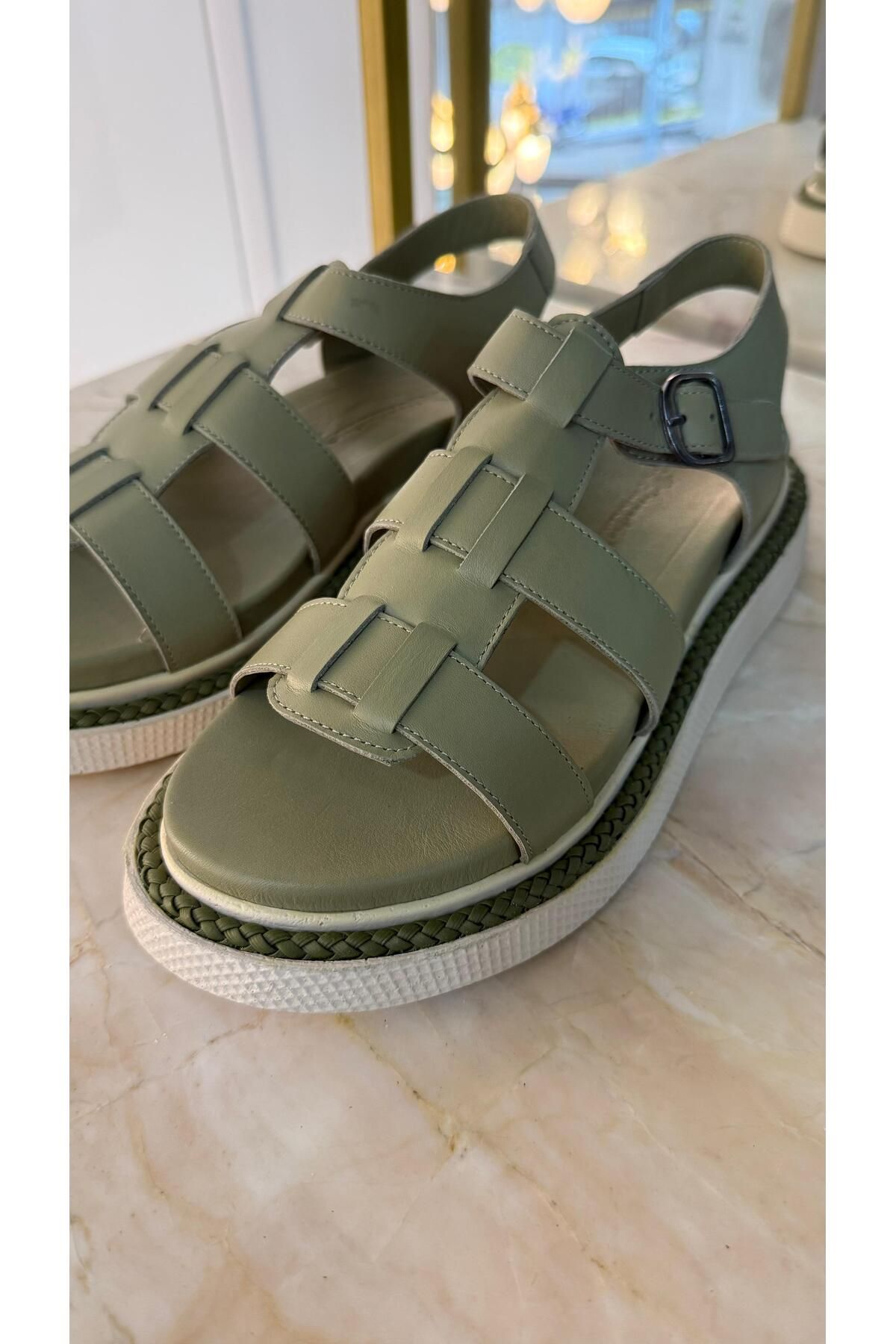 by emine eren emotion shoes Reve Hakiki Deri Sandalet
