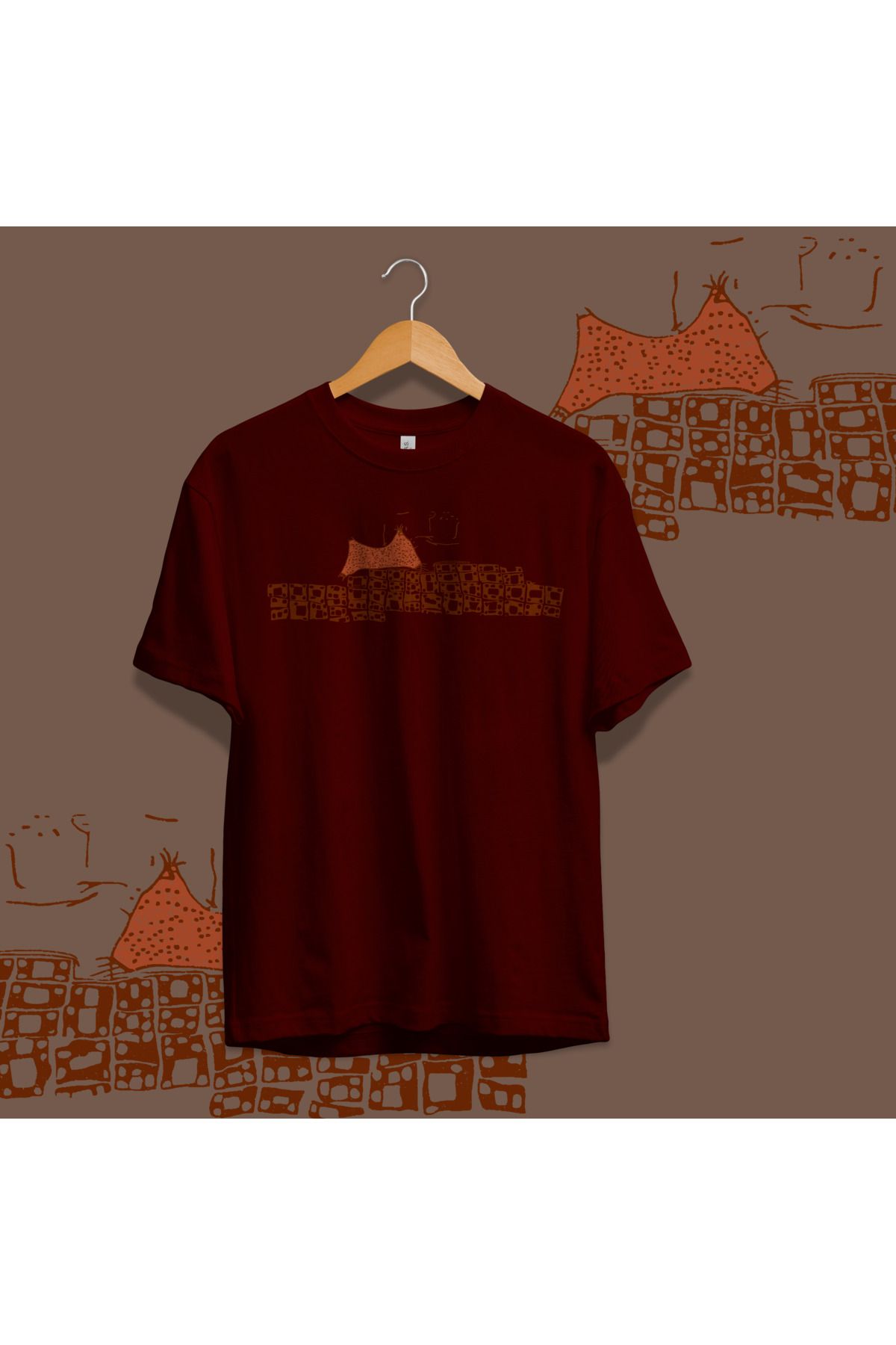 Hystoric Wear Çatalhöyük Antik Kent Haritası Baskılı Basic Tişört