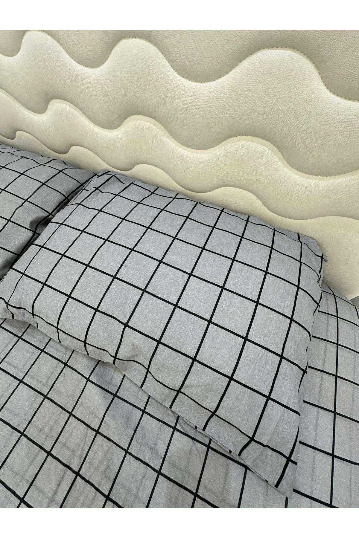 Shopyteks-Square Pattern Oversized Elastic Sheet Set 3