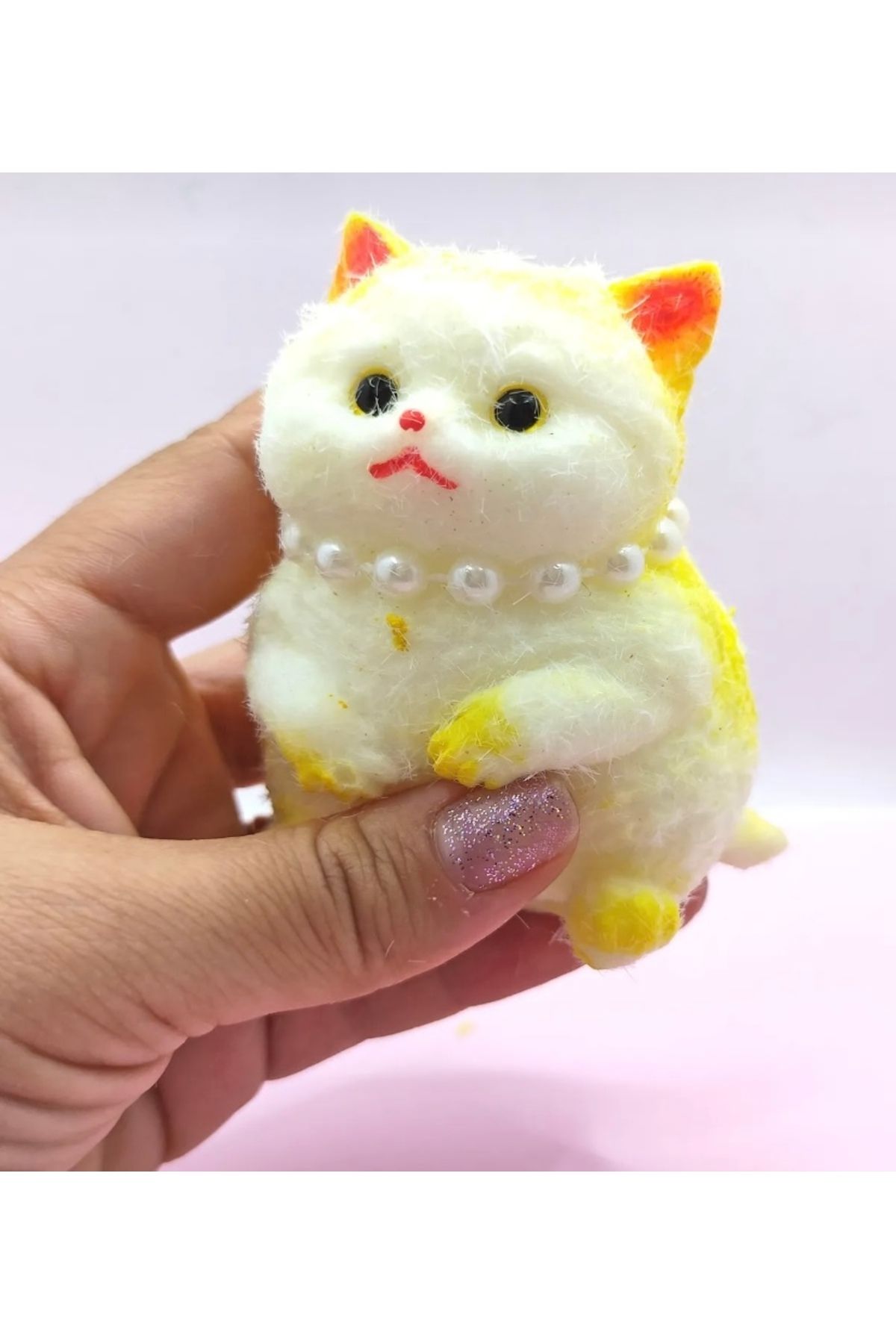 abnturk 15 Cm Sevimli Peluş Yumuşak Oyuncak Kedi Stres Atıcı Sukuşi Tüylü