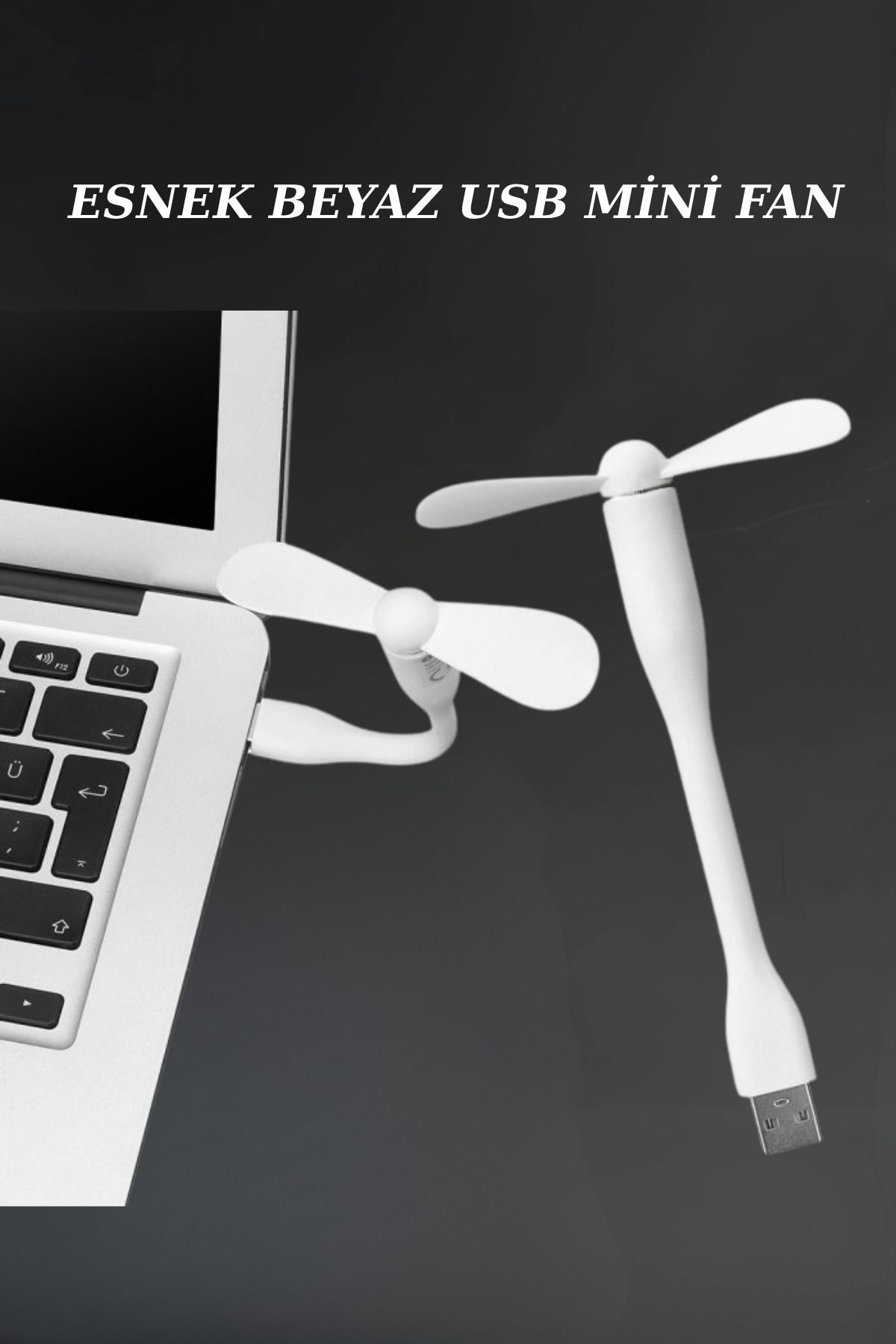 Go İthalat Taşınabilir Esnek Beyaz USB Mini Fan bilgisayar USB Girişli fan Masaüstü PC Fan Vantilatör