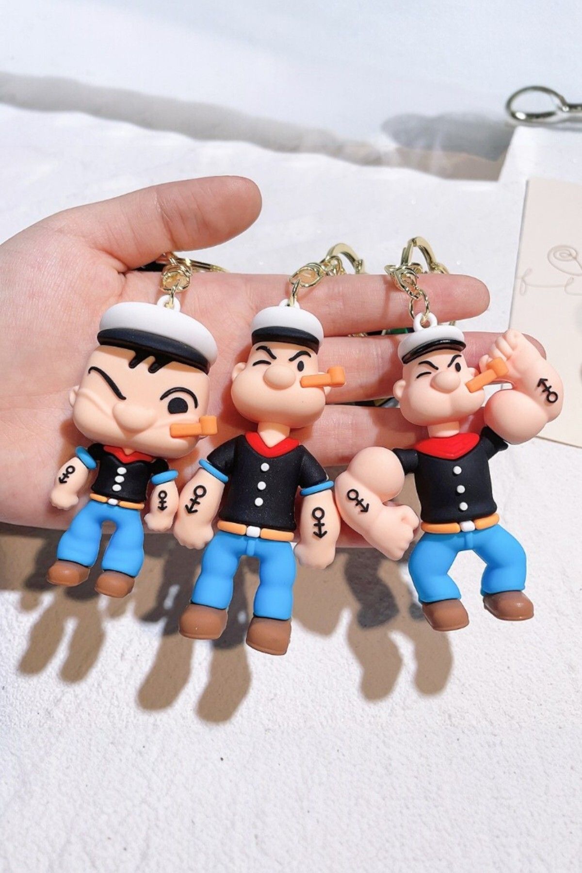 Lynare 3'Lü Temel Reis Karakter 3D Silikon Anahtarlık
