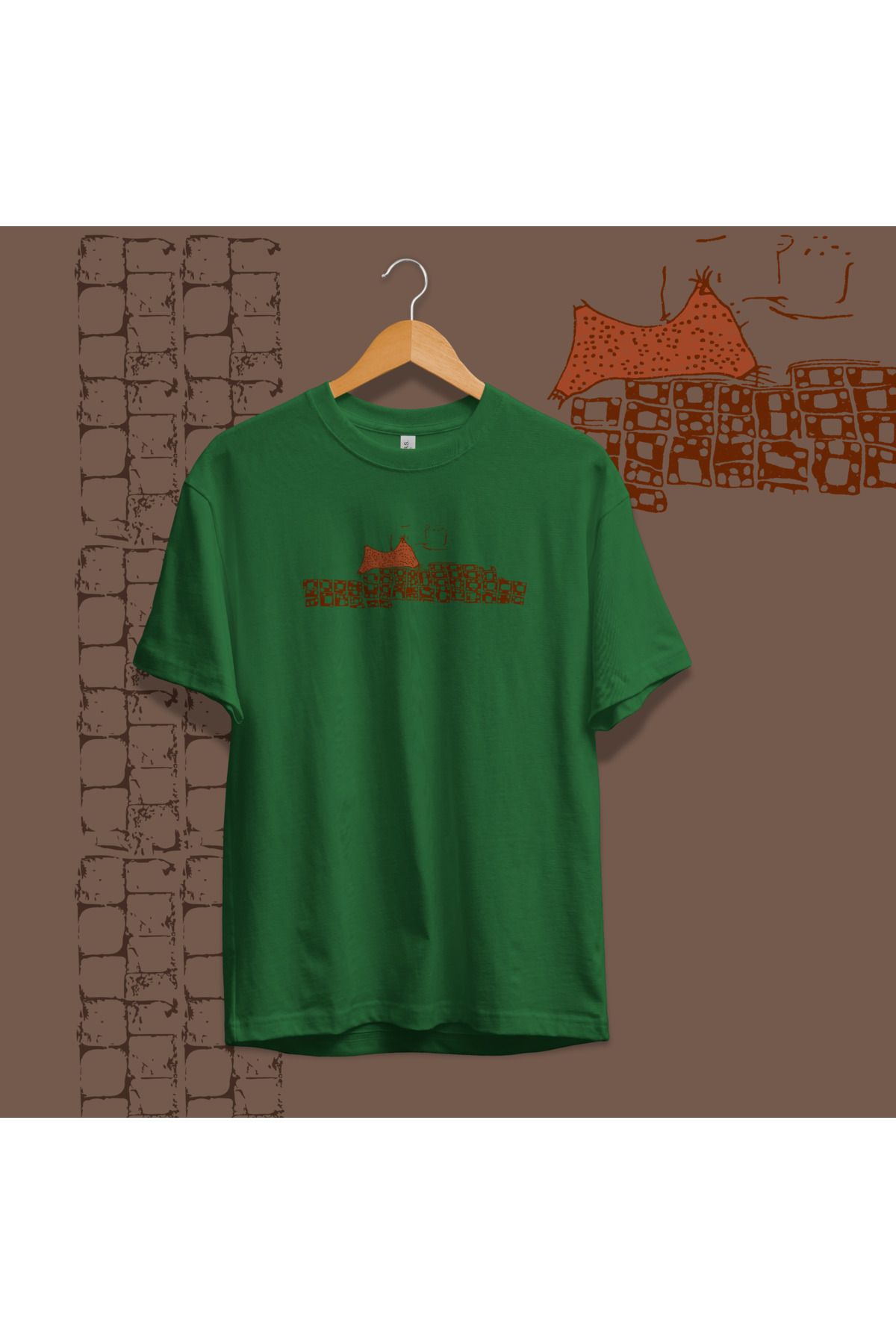 Hystoric Wear Çatalhöyük Antik Kent Haritası Baskılı Basic Tişört