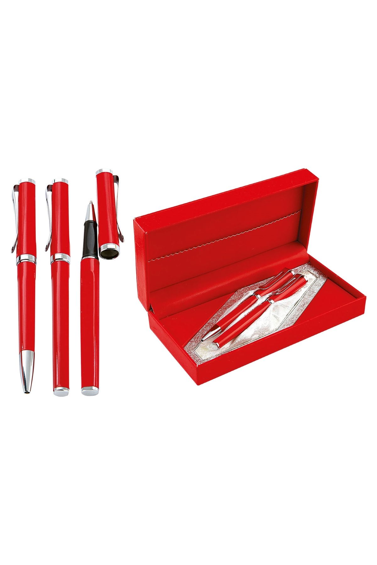 DA Accessories DERİ KUTULU KALEM SETİ HEDİYELİK ŞIK ROLLER VE TÜKENMEZ